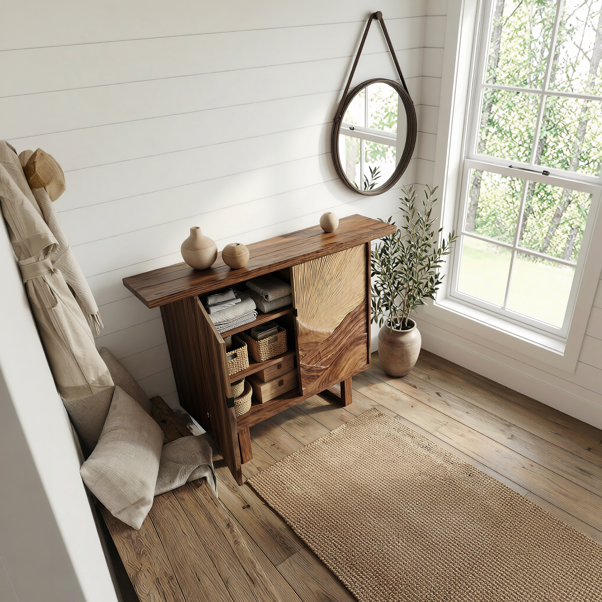 Rustic Mountain Relief Sideboard For Dining Room And Apartment SINLSASC478