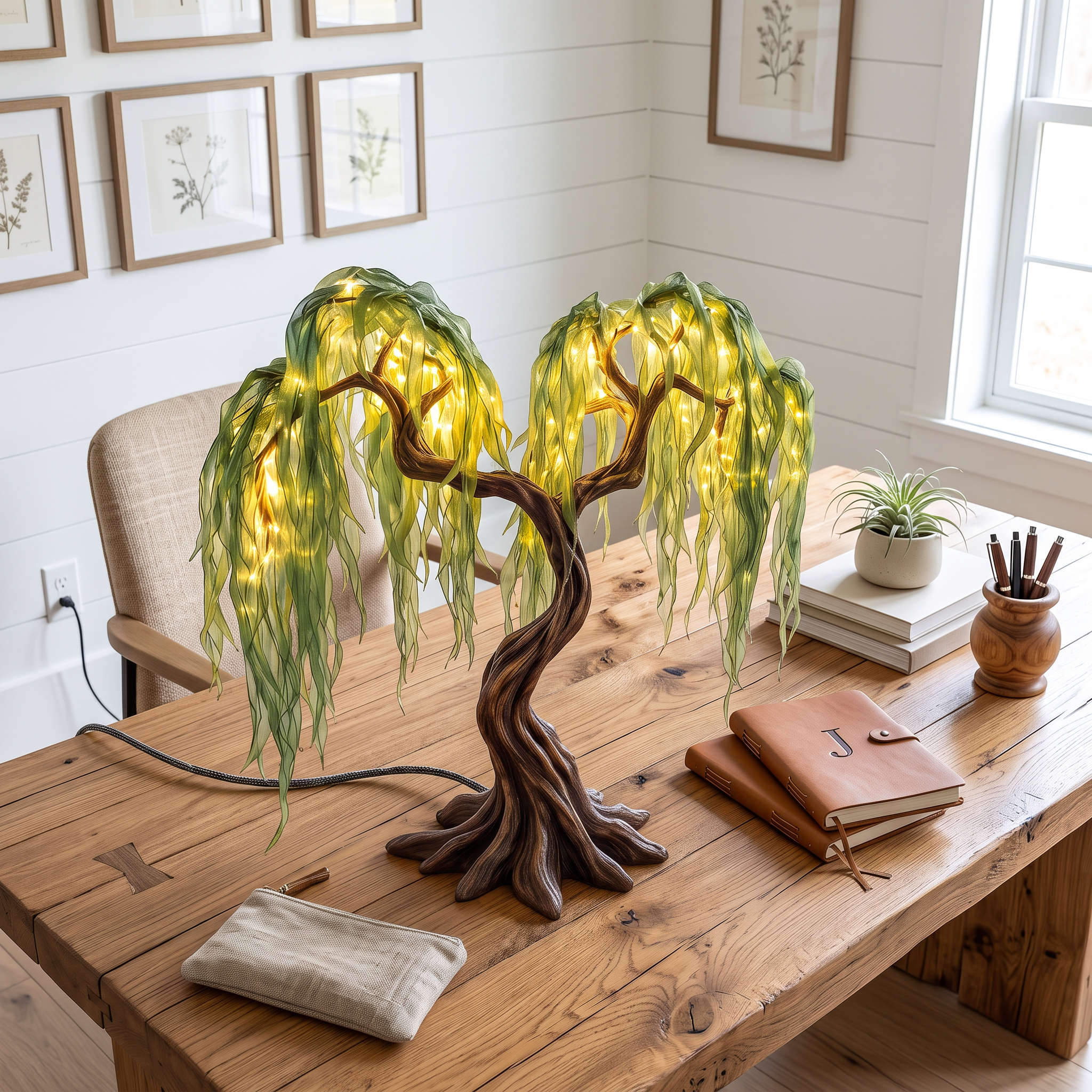 Rustic Fairy Light Tree Table Lamp For Nightstand SINLSATL021