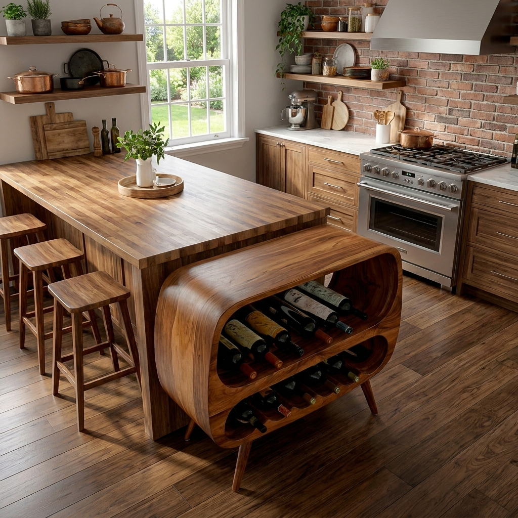 Functional Wine Storage With 2 Tiers For Bar Corner RTTHTTBCA040