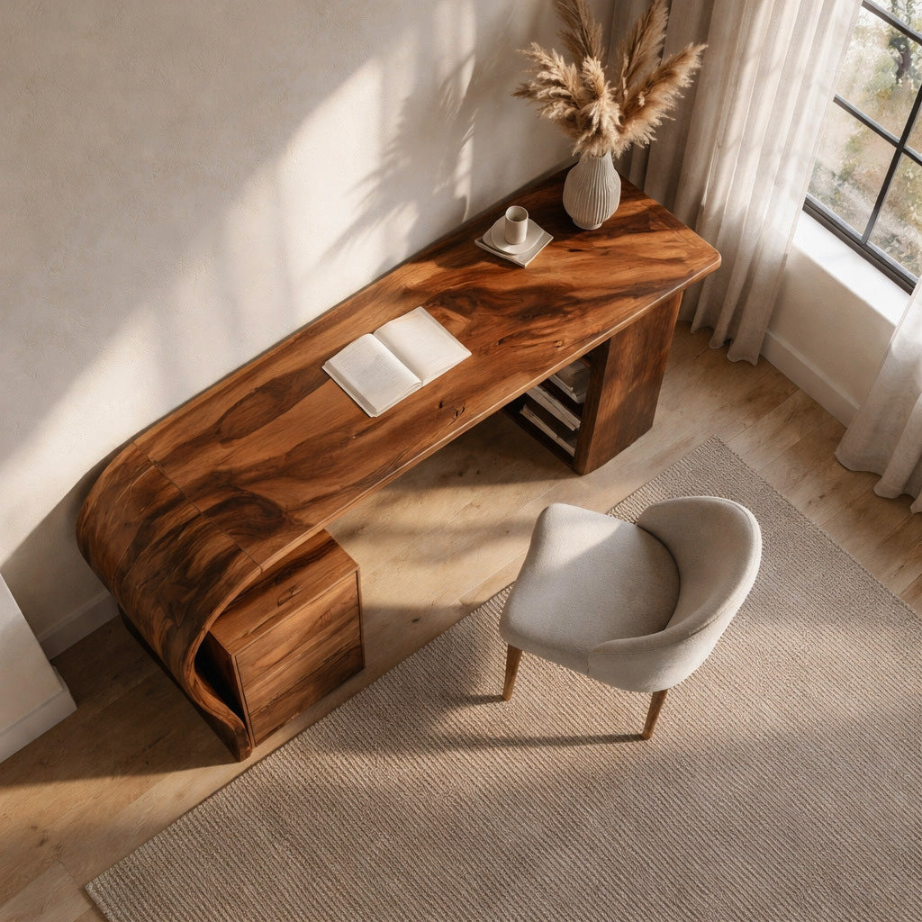 Contemporary Writing Desk With Open Shelf For Home Office RTTHHNDE100
