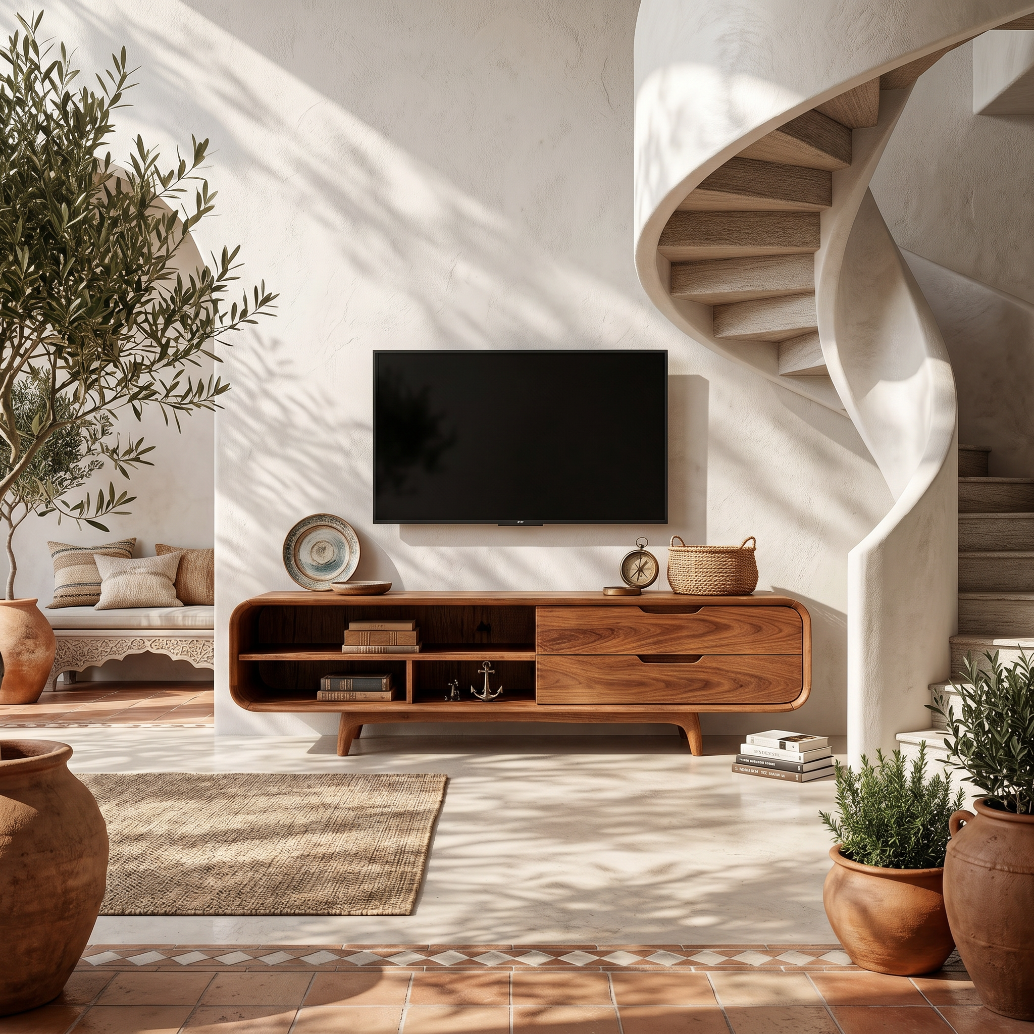 Luxury Walnut TV Cabinet For Elegant Master Suite SILDTTRTVC093