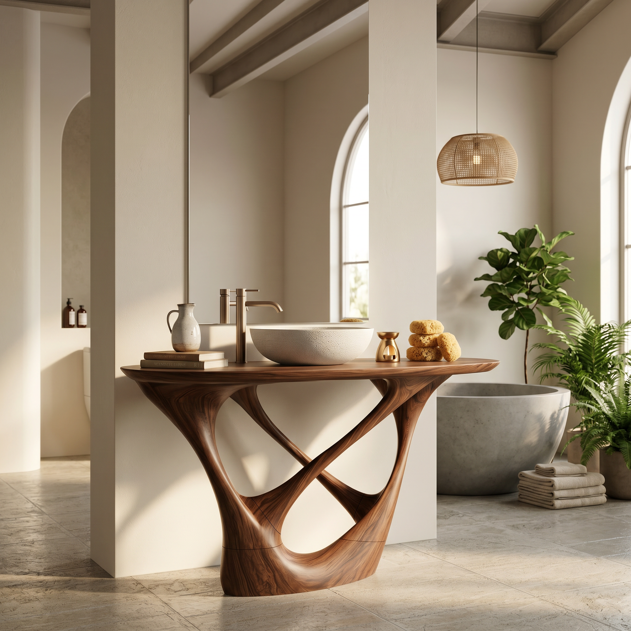 Botanical Wooden Sink Vanity For Spa Retreat SILDTTRBRV170