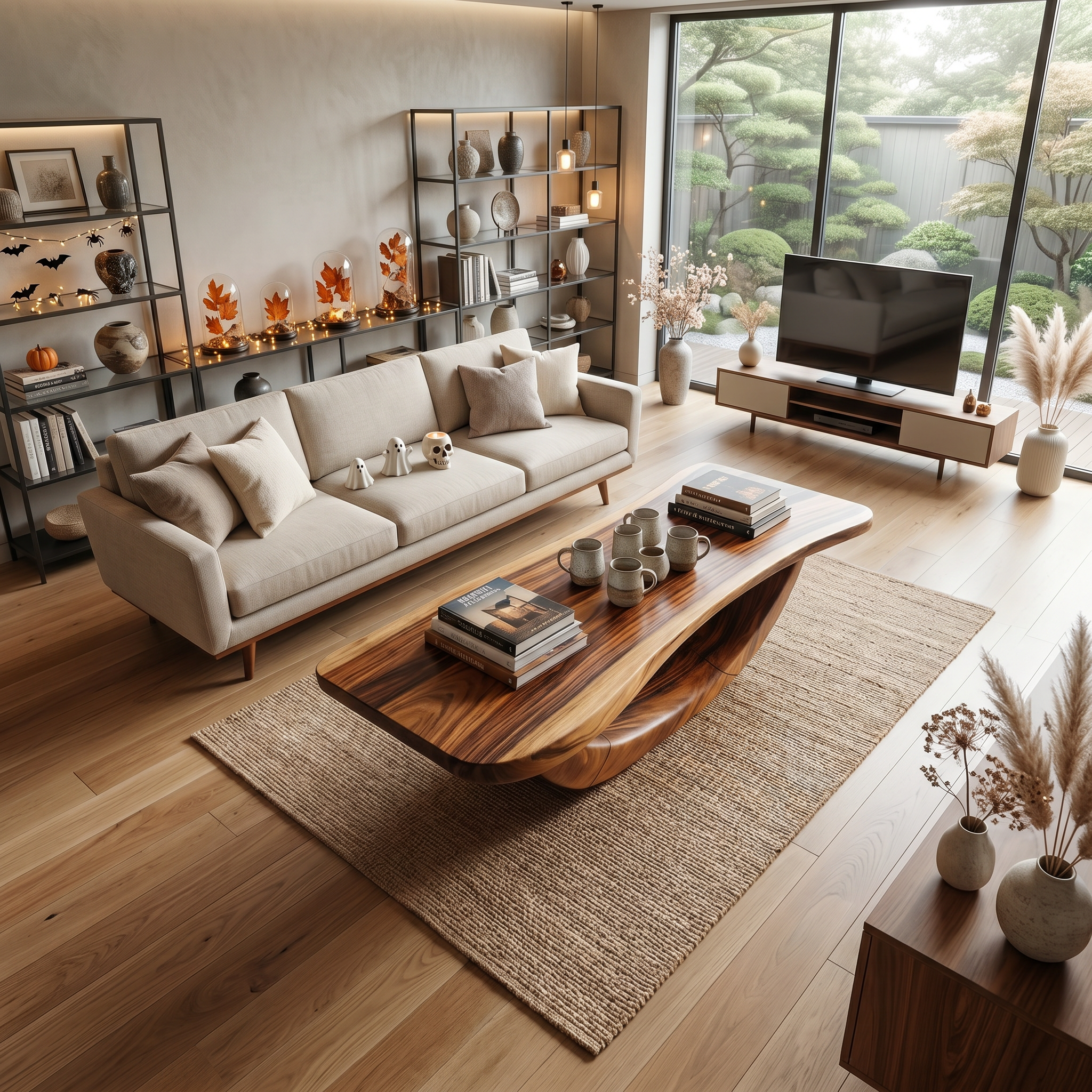 Farmhouse Wooden Live Edge Coffee Table Livingroom Decor Haunted Look SILDTTNHCF027