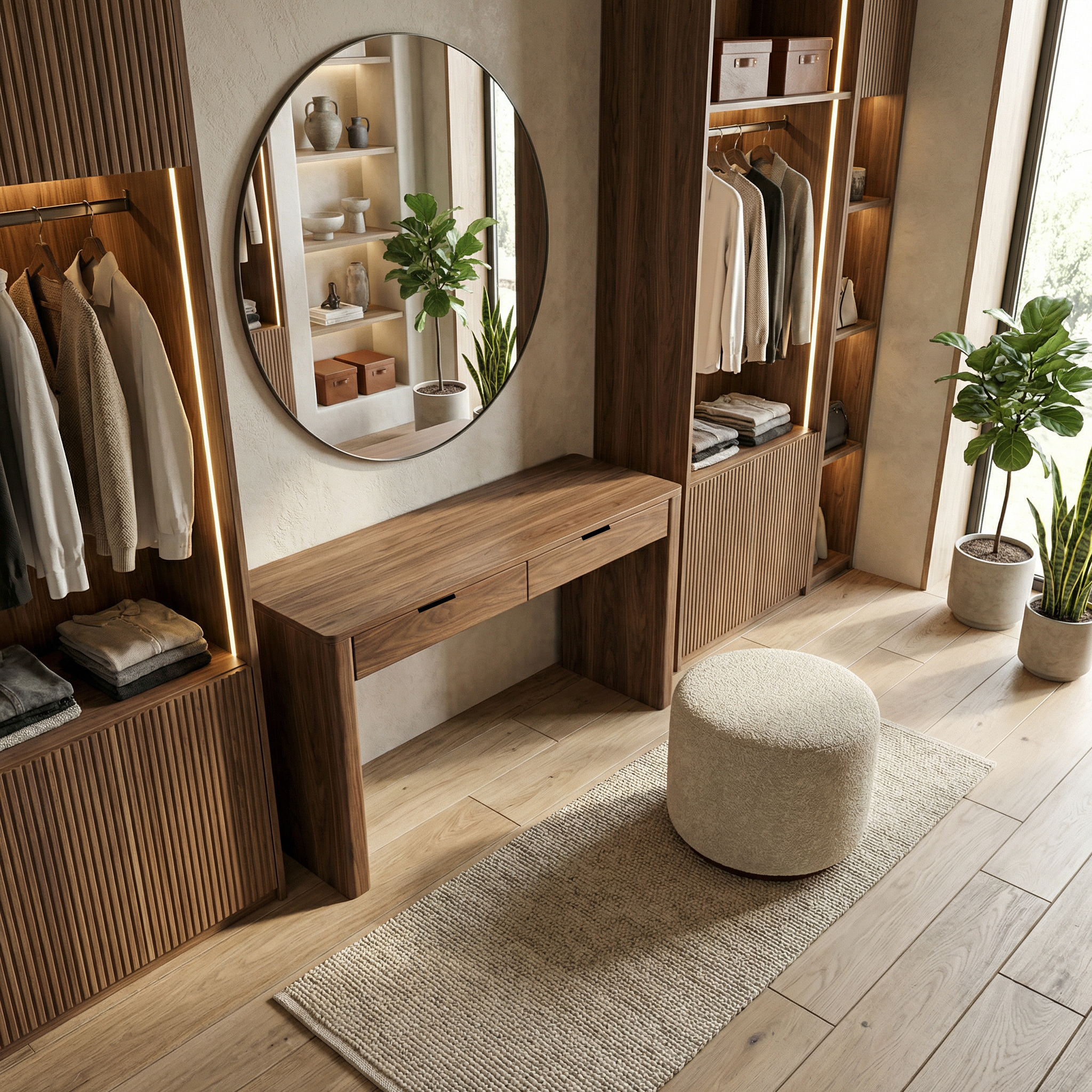 Rustic Dressing Table Natural Wood Organic Handmade Design For Bedroom SINLSABDT056