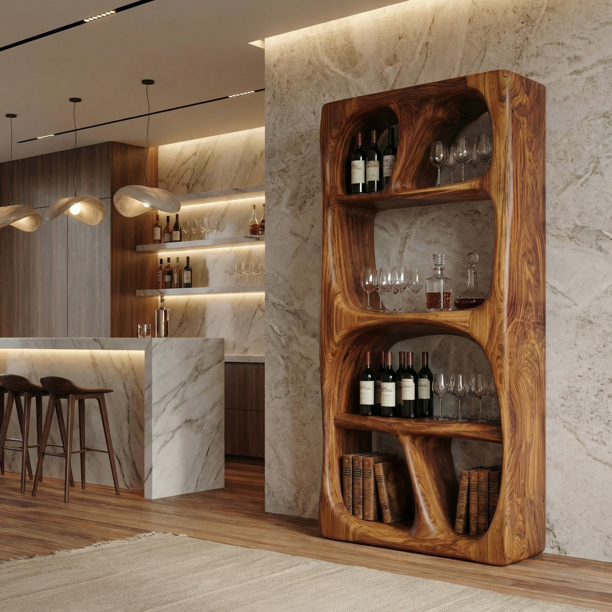 Modern Statement Wine Storage Cabinet For Living Room And Bar Space SINLSASC508