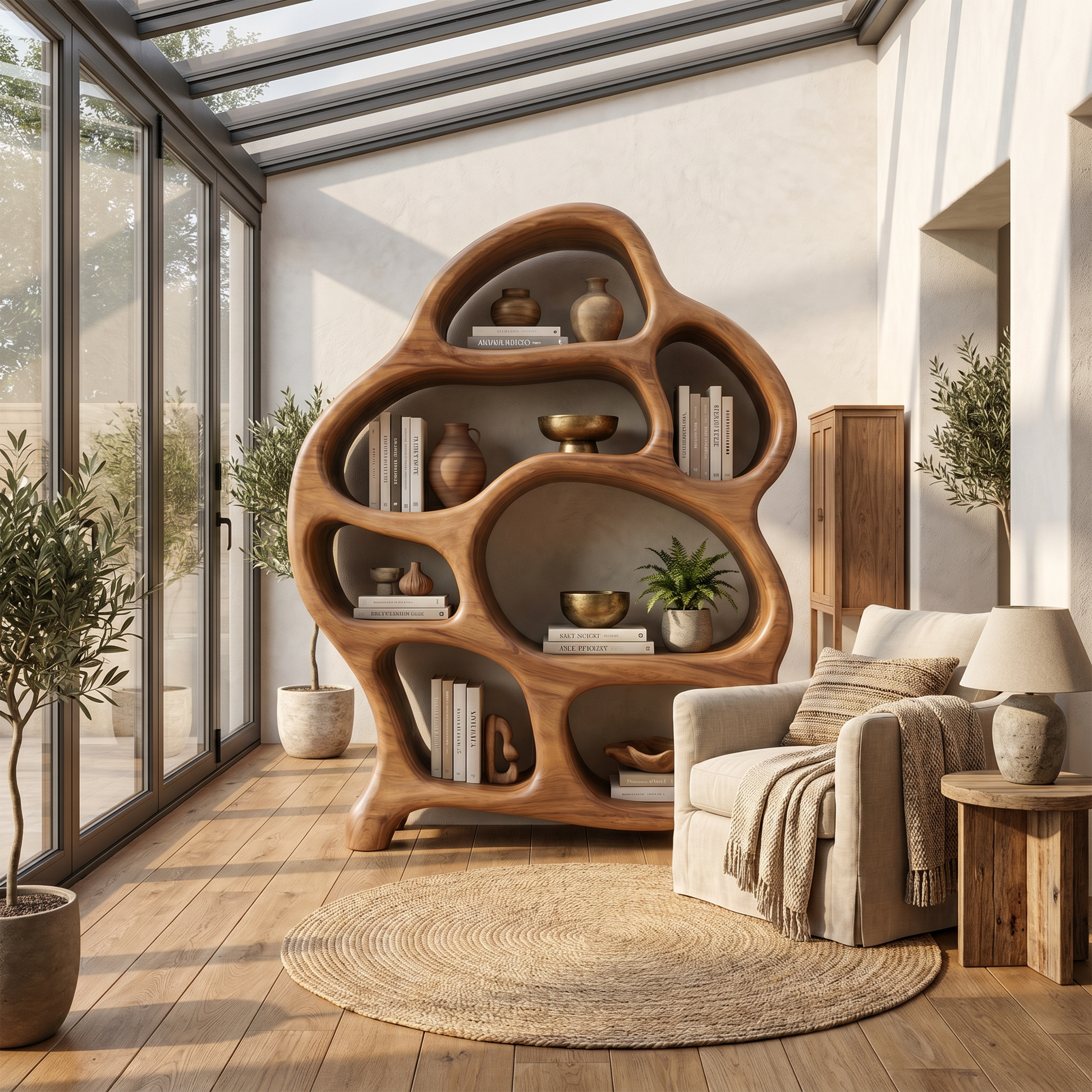 Mid Century Open Bookshelf For Living Space SILDTTNBS039