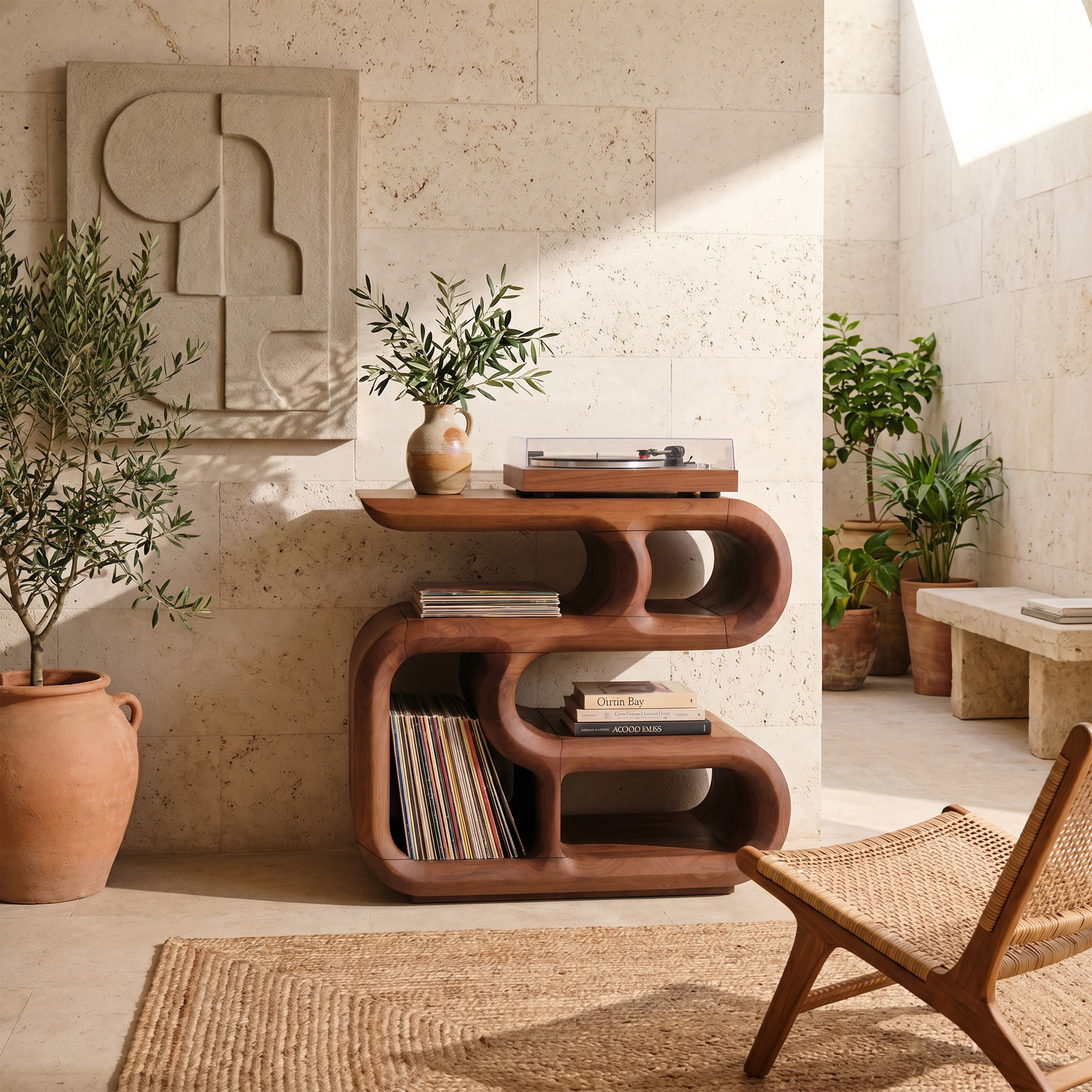 Minimalist Record Player Cabinet For Apartment Living Space SILDTTNRPT032