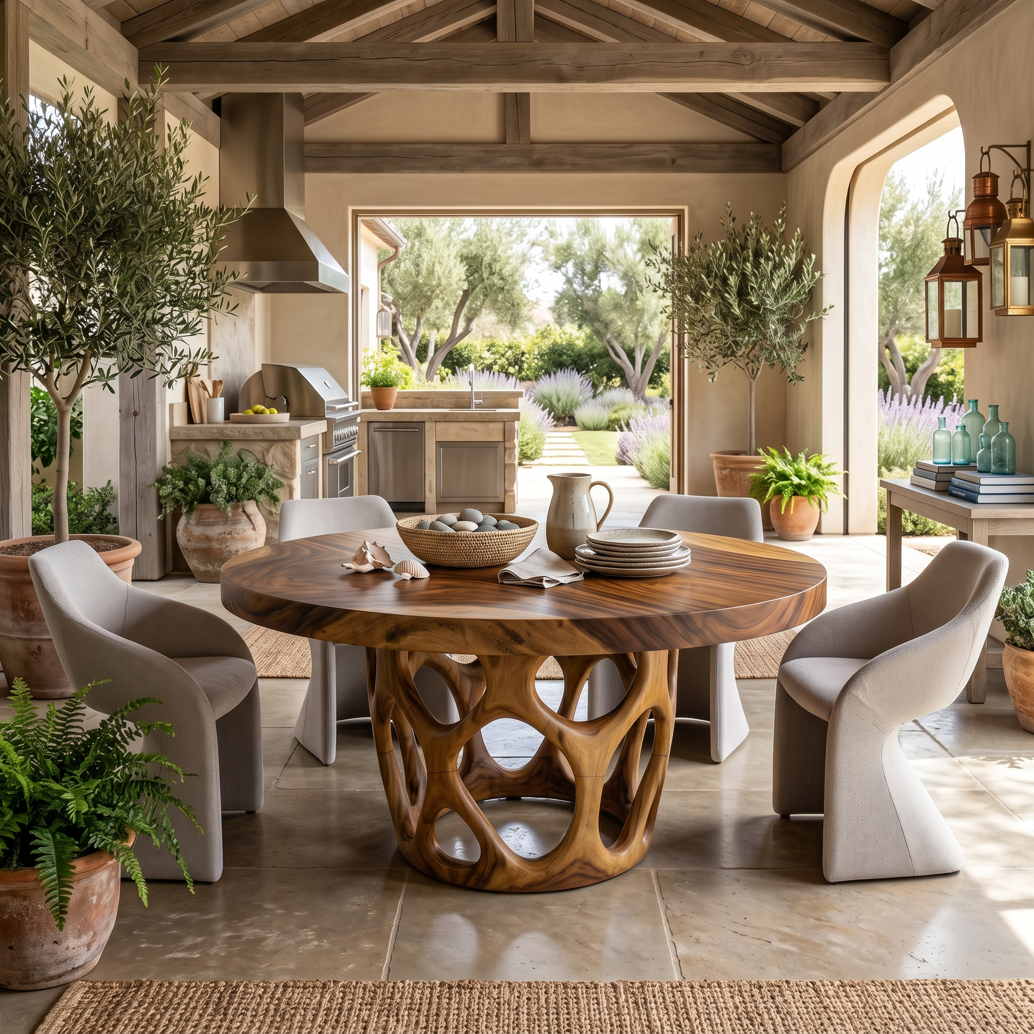Modern Round Gathering Table For Garden View Room SILDTTRDN061