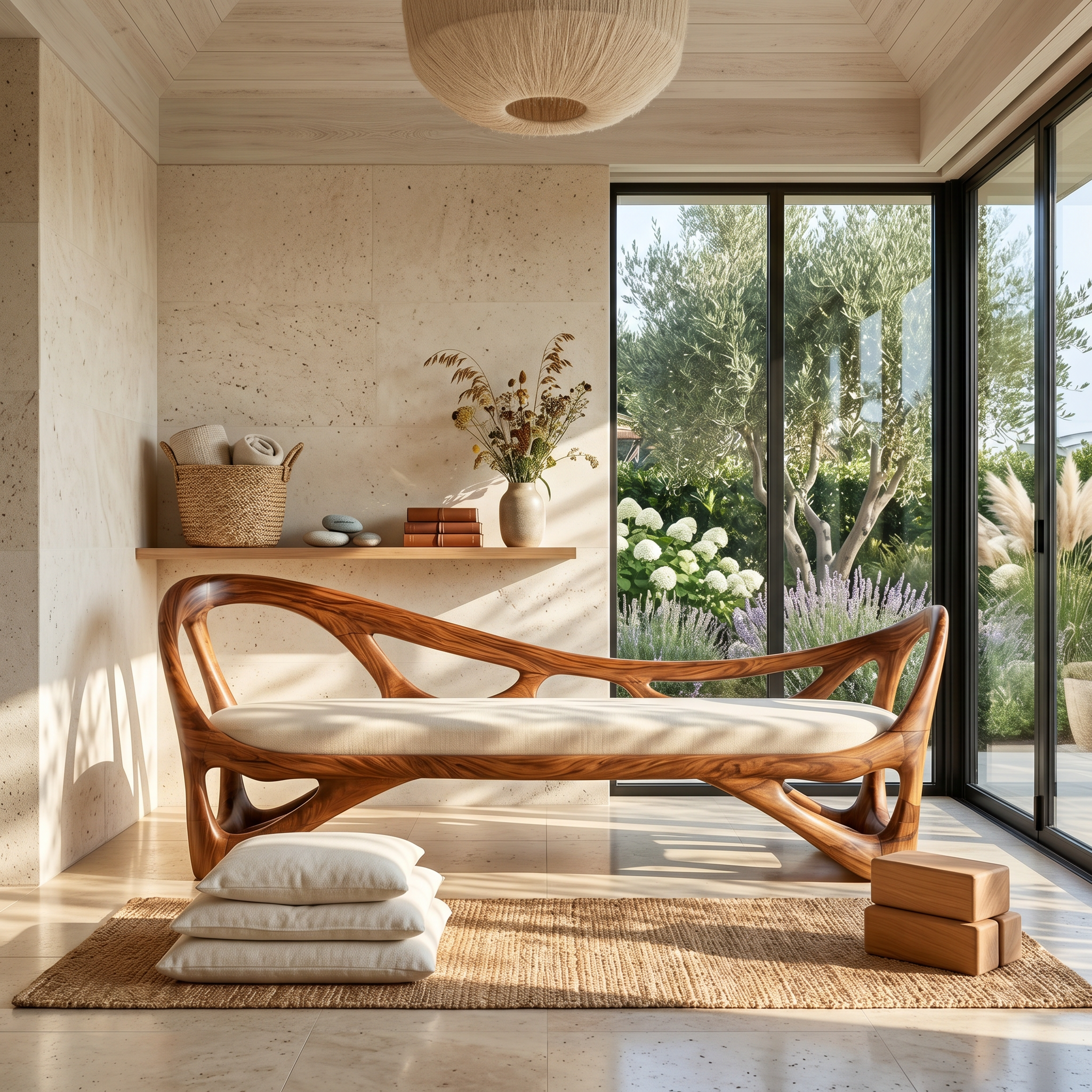 Contemporary Solid Wood Bench Family Room SILDTTRBEN075