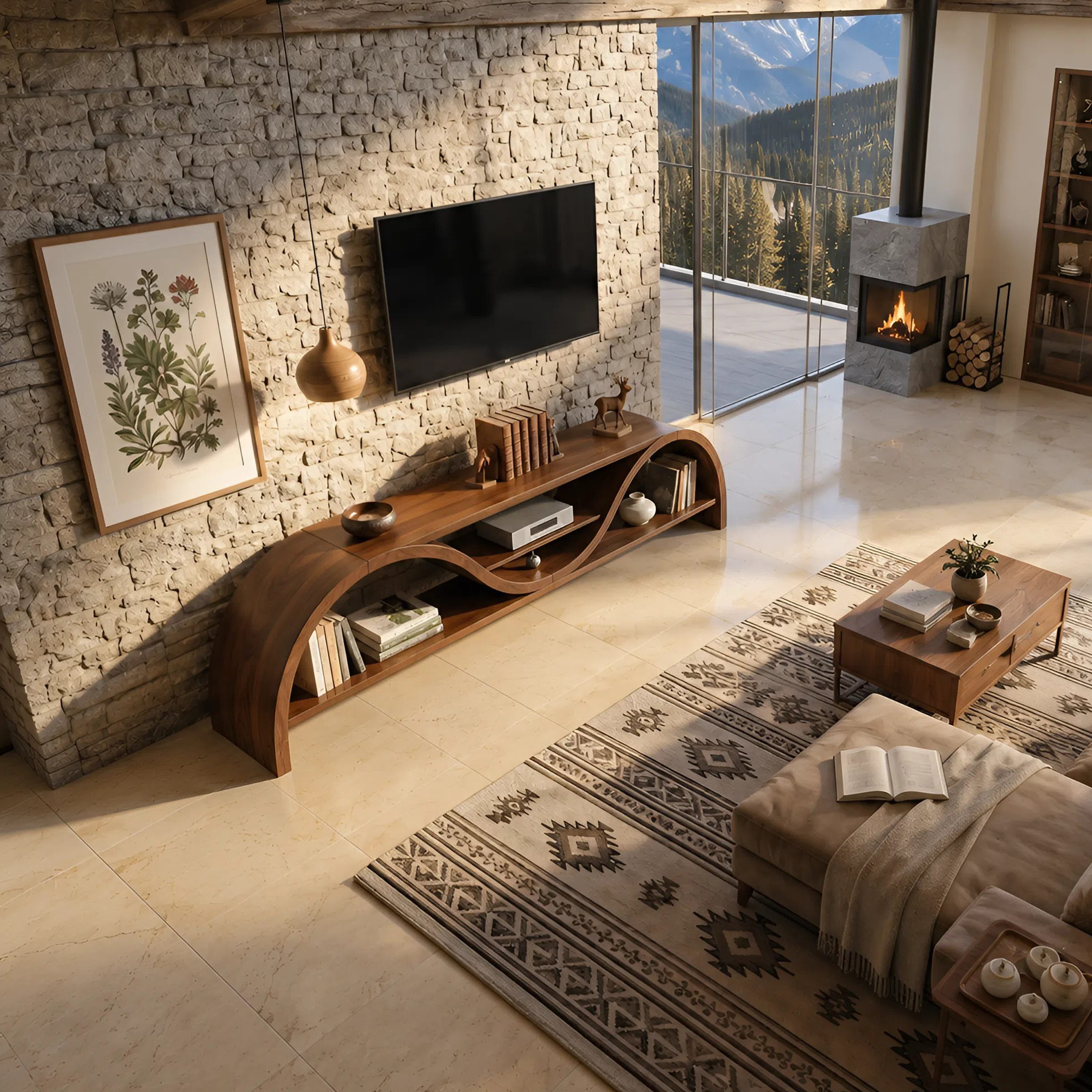 Contemporary Organic TV Stand For Entertainment Interior SILDTTNTVC139