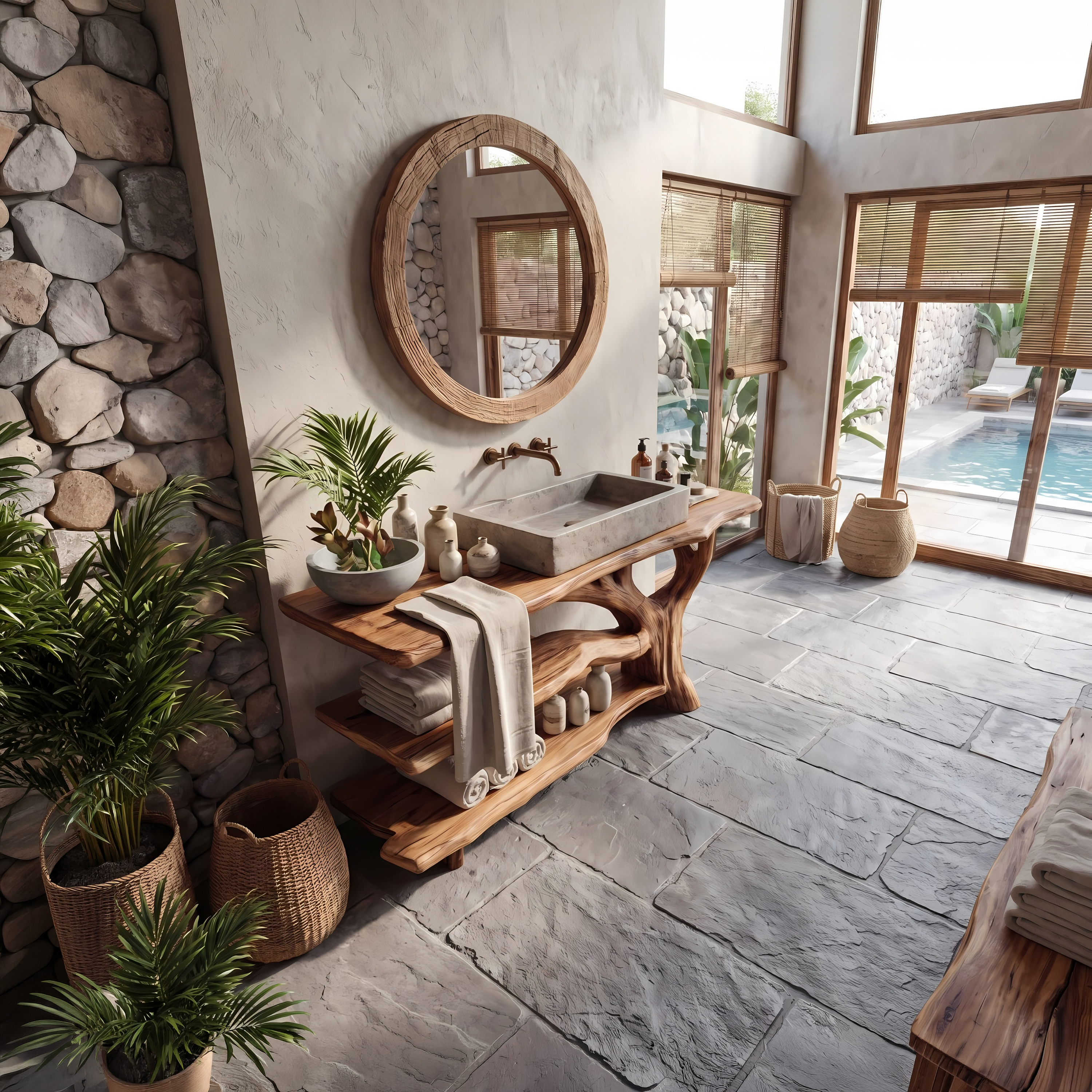 Modern Solid Wood Vanity Furniture Decor For Sleek Bathroom Design SILDTTNBRV020