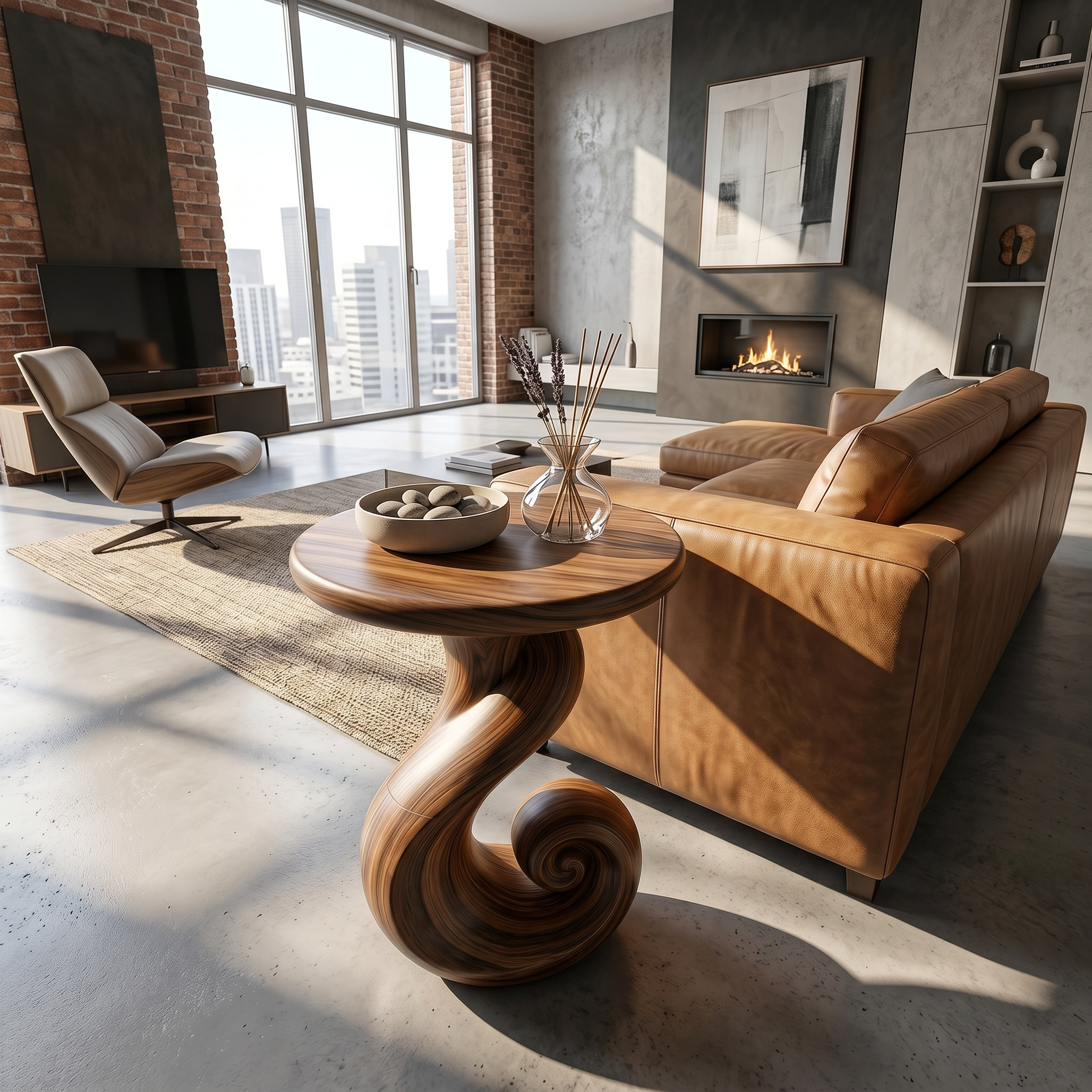 Coastal Spiral Accent Table Beachfront Cottage SILDTTRSTA035