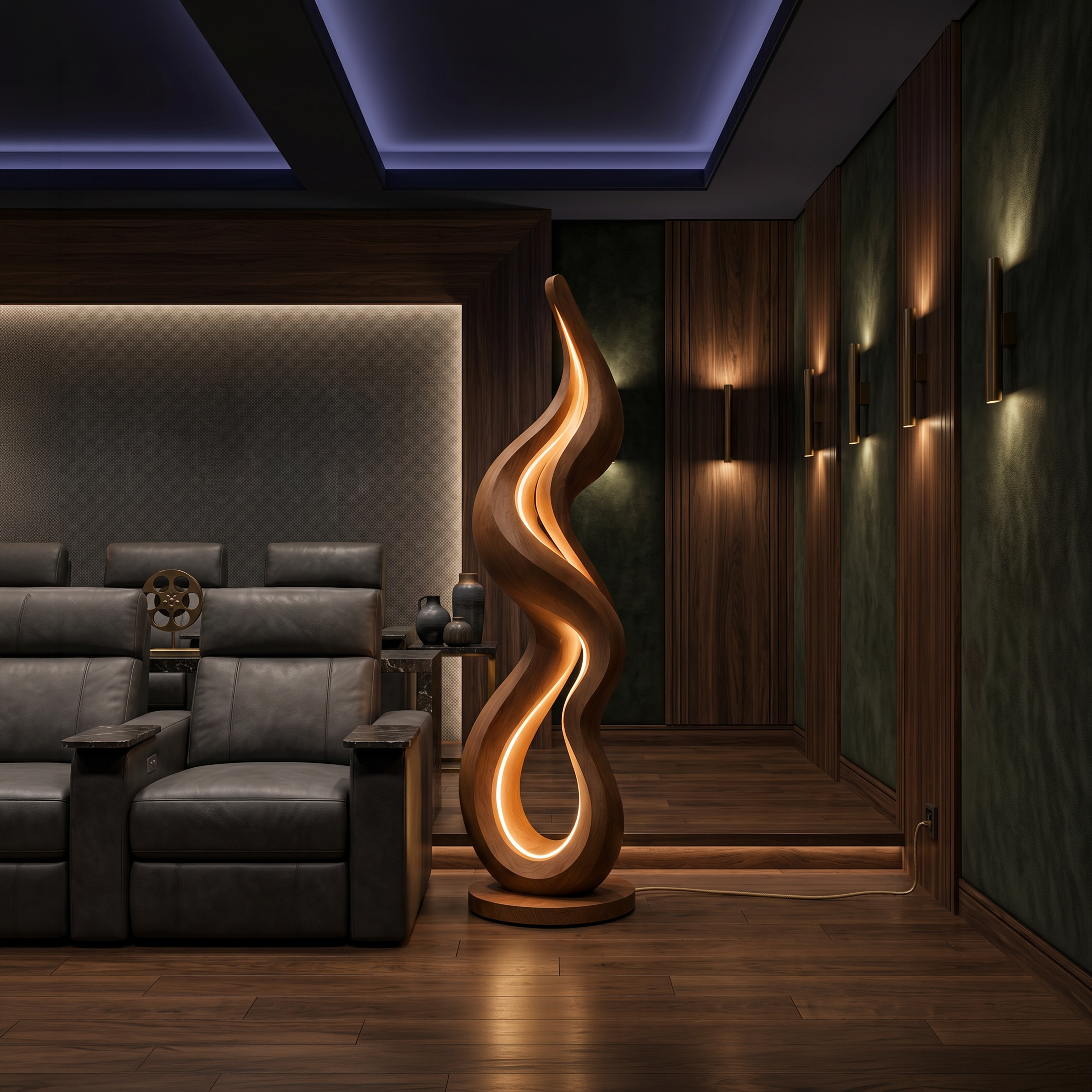 Contemporary Wave Lamp With Table For Living Room SILDTTNLAM030