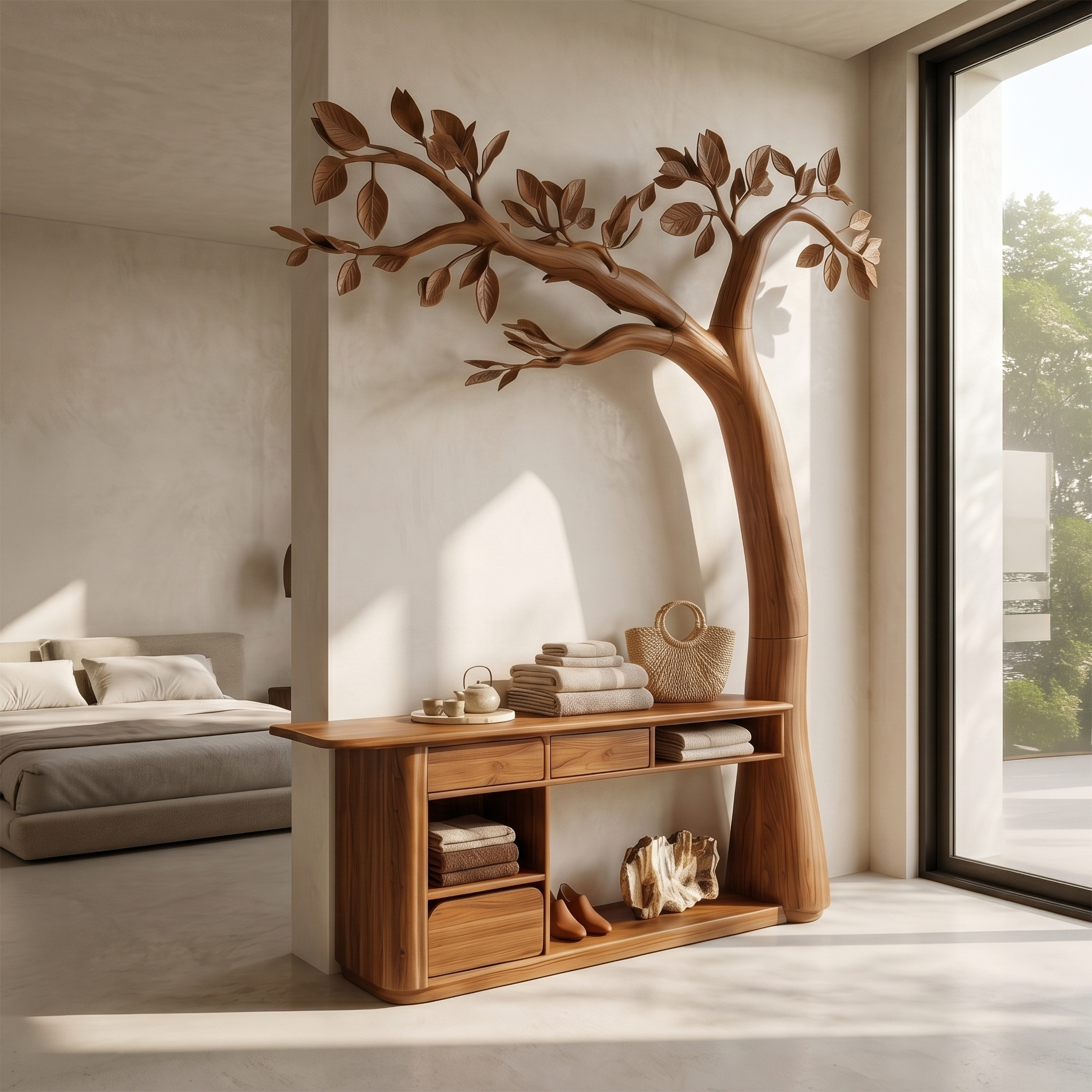 Organic Corner Makeup Vanity Bedroom And Dressing Room SINLSABDT079