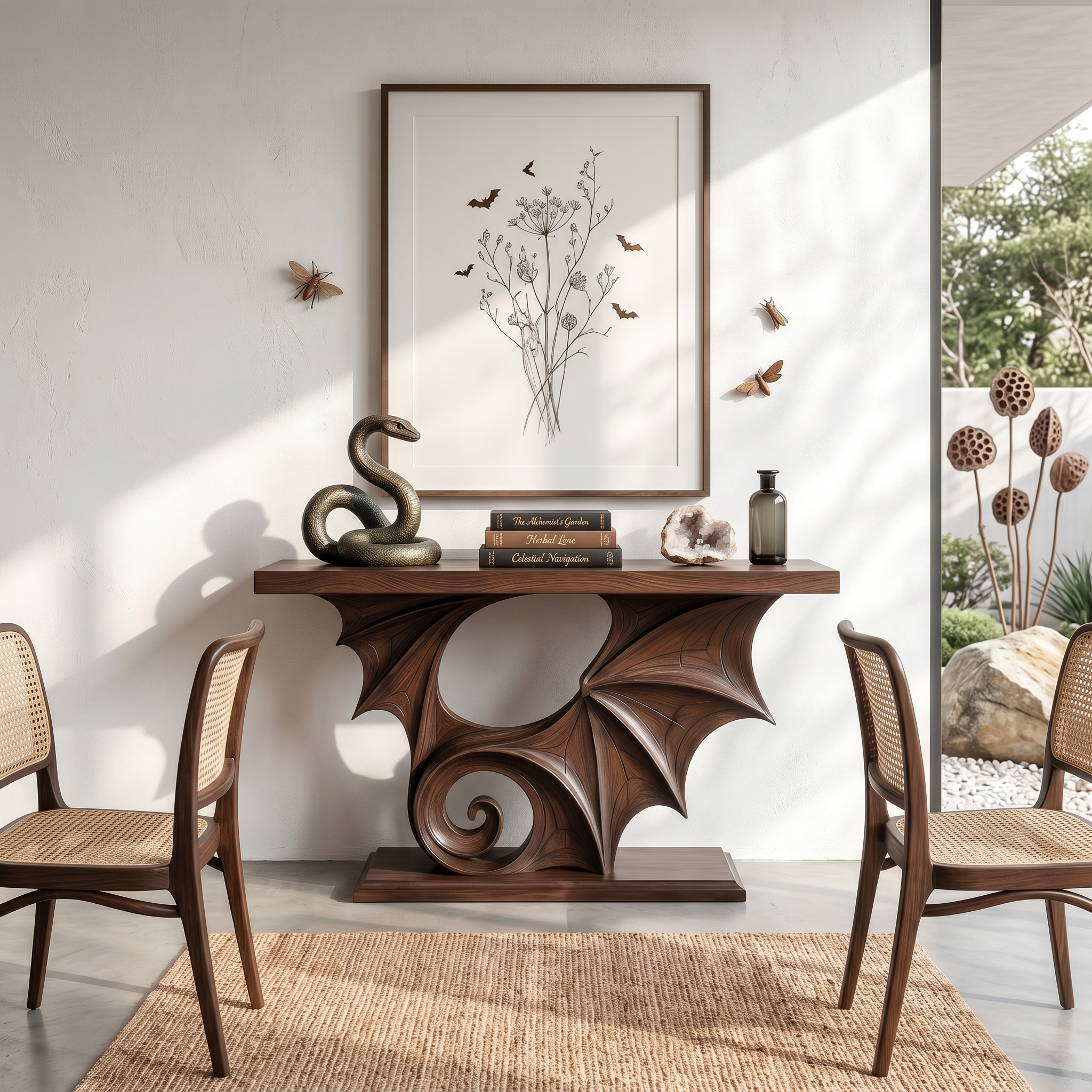 Sculptural Console Table Handcrafted Gothic Style For Entryway Hallway SINLSACS679