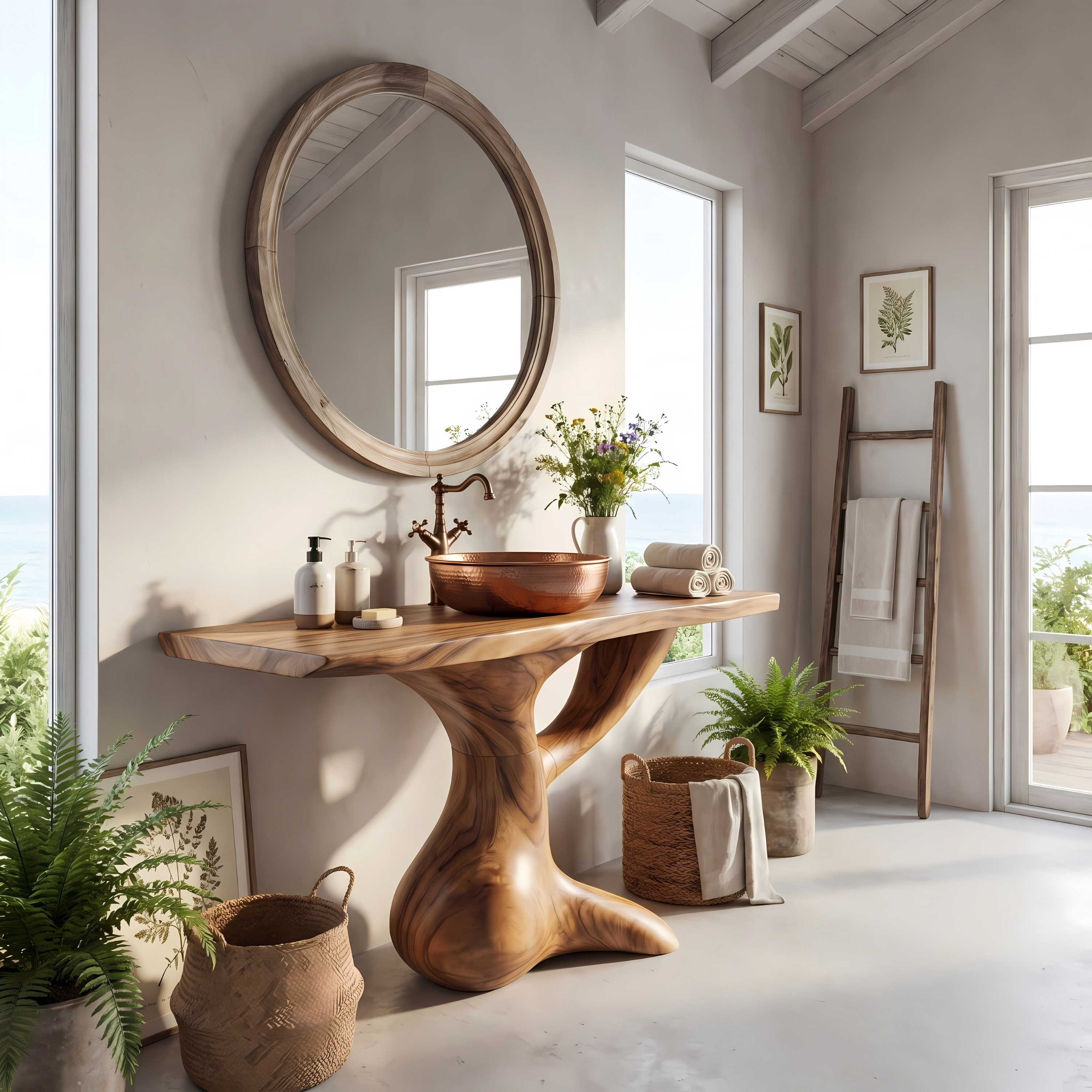 Handcrafted Solid Vanity For Timeless Bathroom Use SILDTTNBRV003