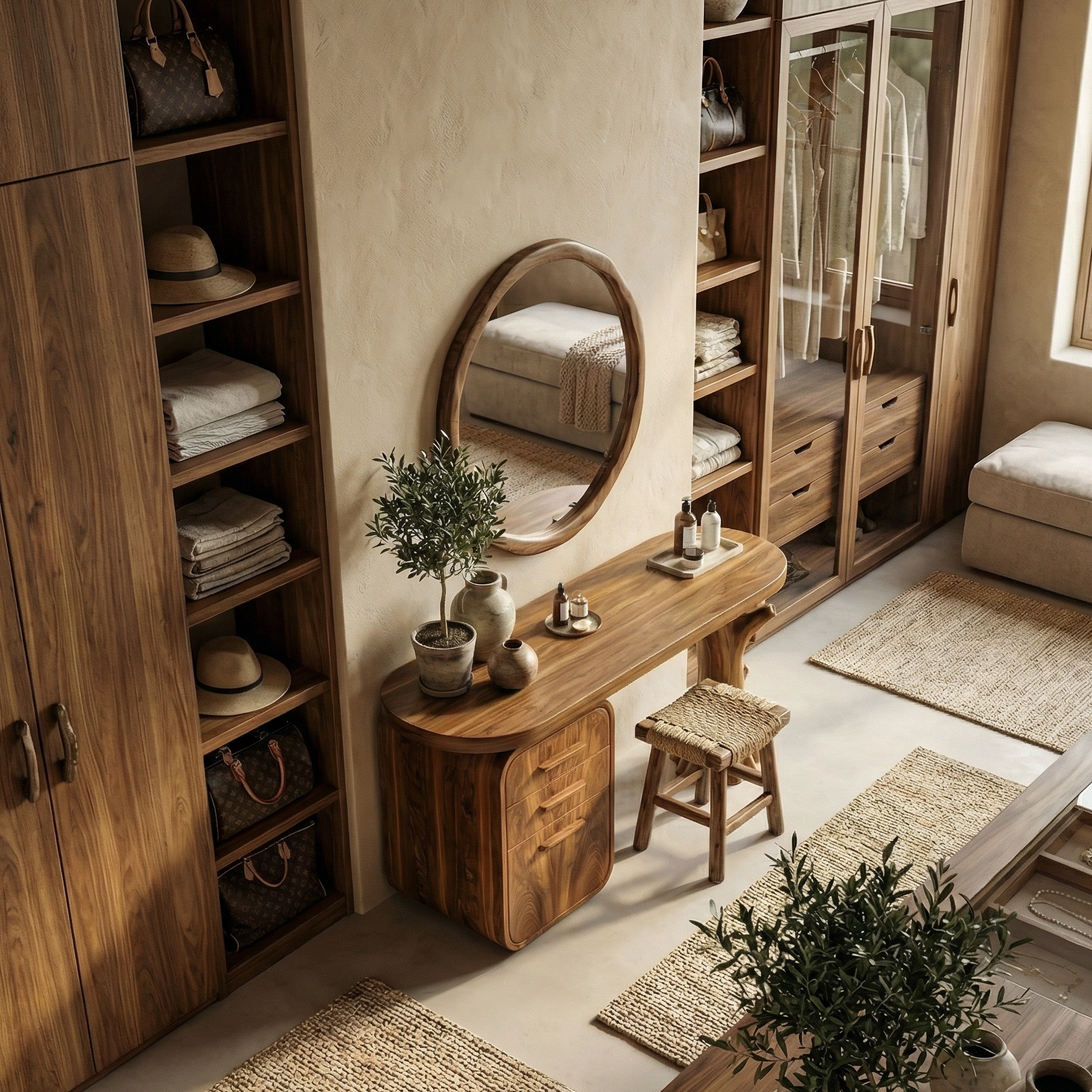 Sculptural Dressing Table With Storage Unique Tree Root Base Design For Bedroom SINLSABDT057