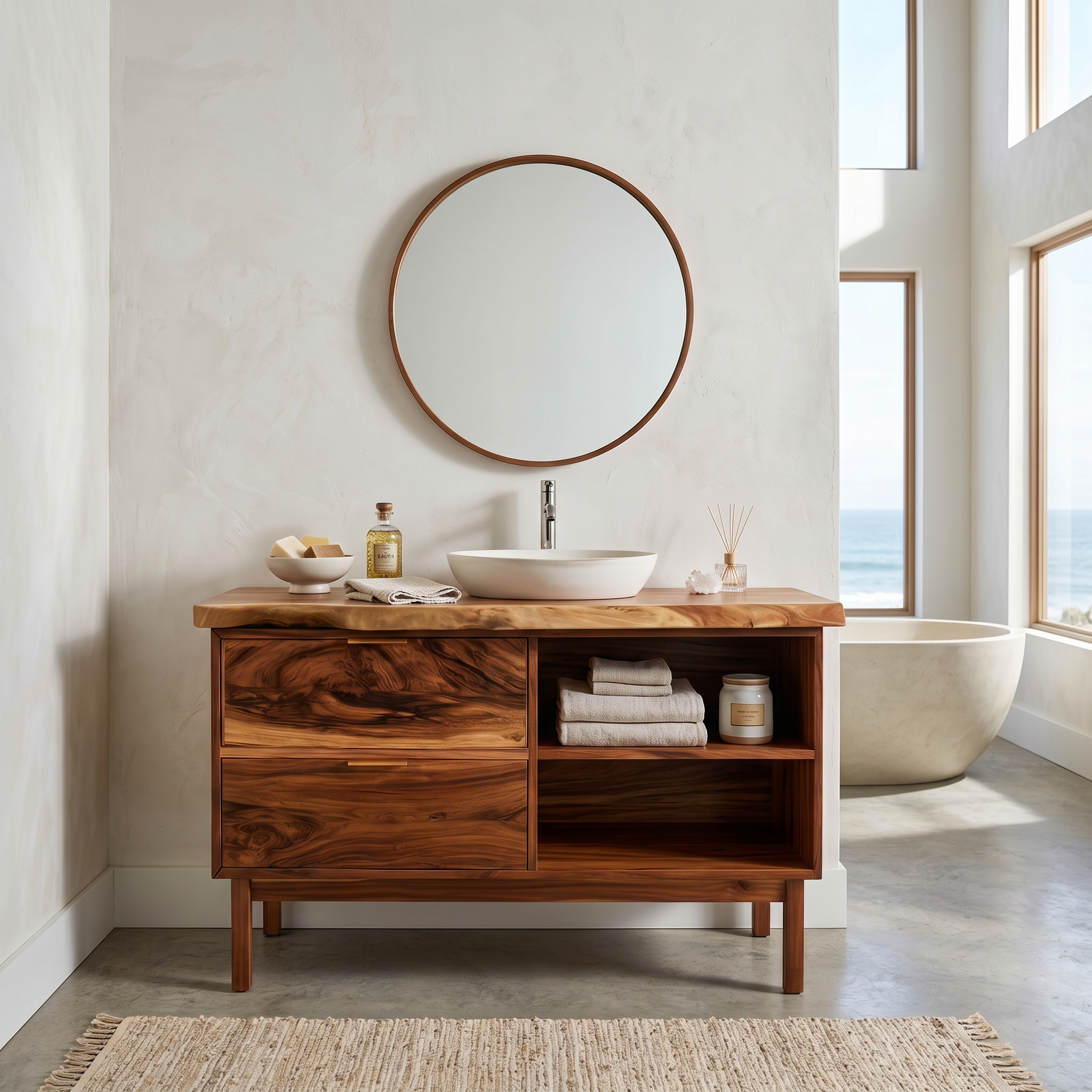 Handmade Wood Sink Cabinet For Powder Room SILDTTRBRV166