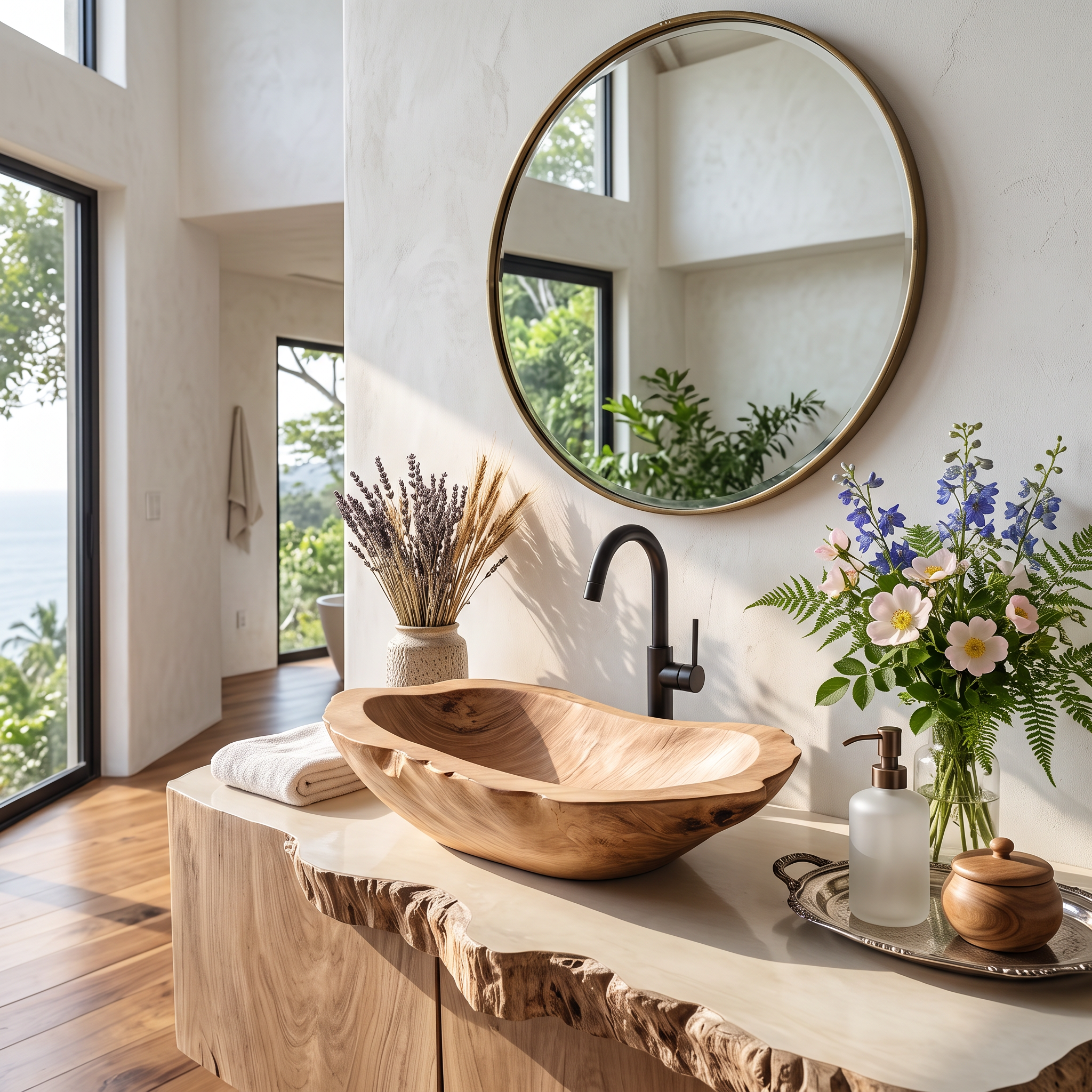 Handcrafted Wooden Vessel Sink For Timeless Bathroom Style SILDTTRVS020