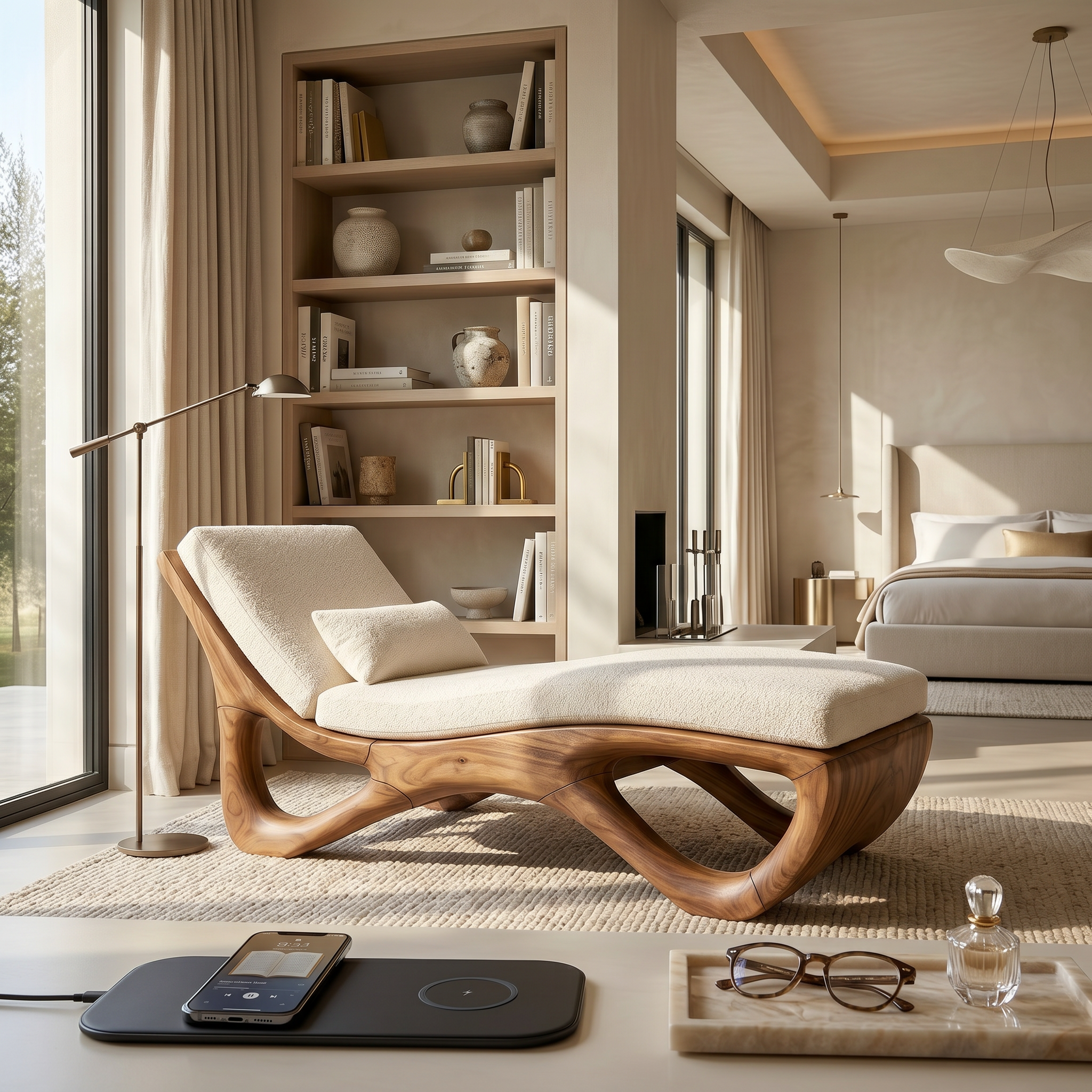 Luxury Organic Modern Chaise Lounge High End Residential Interior SILDTTRDB007
