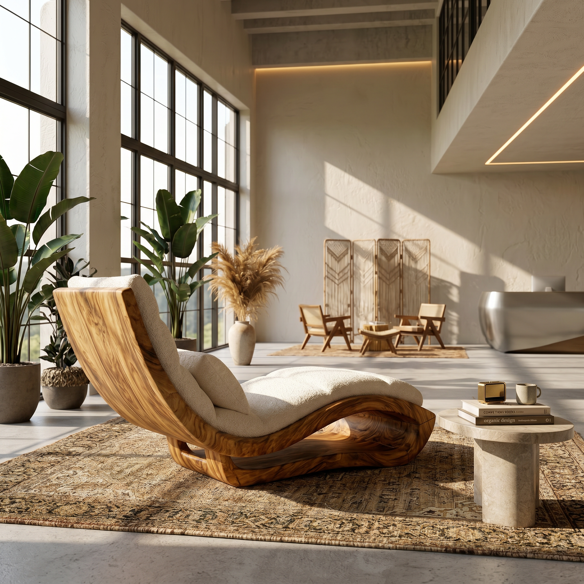 Organic Modern Wooden Daybed Minimalist Luxury Interior Design SILDTTRDB002