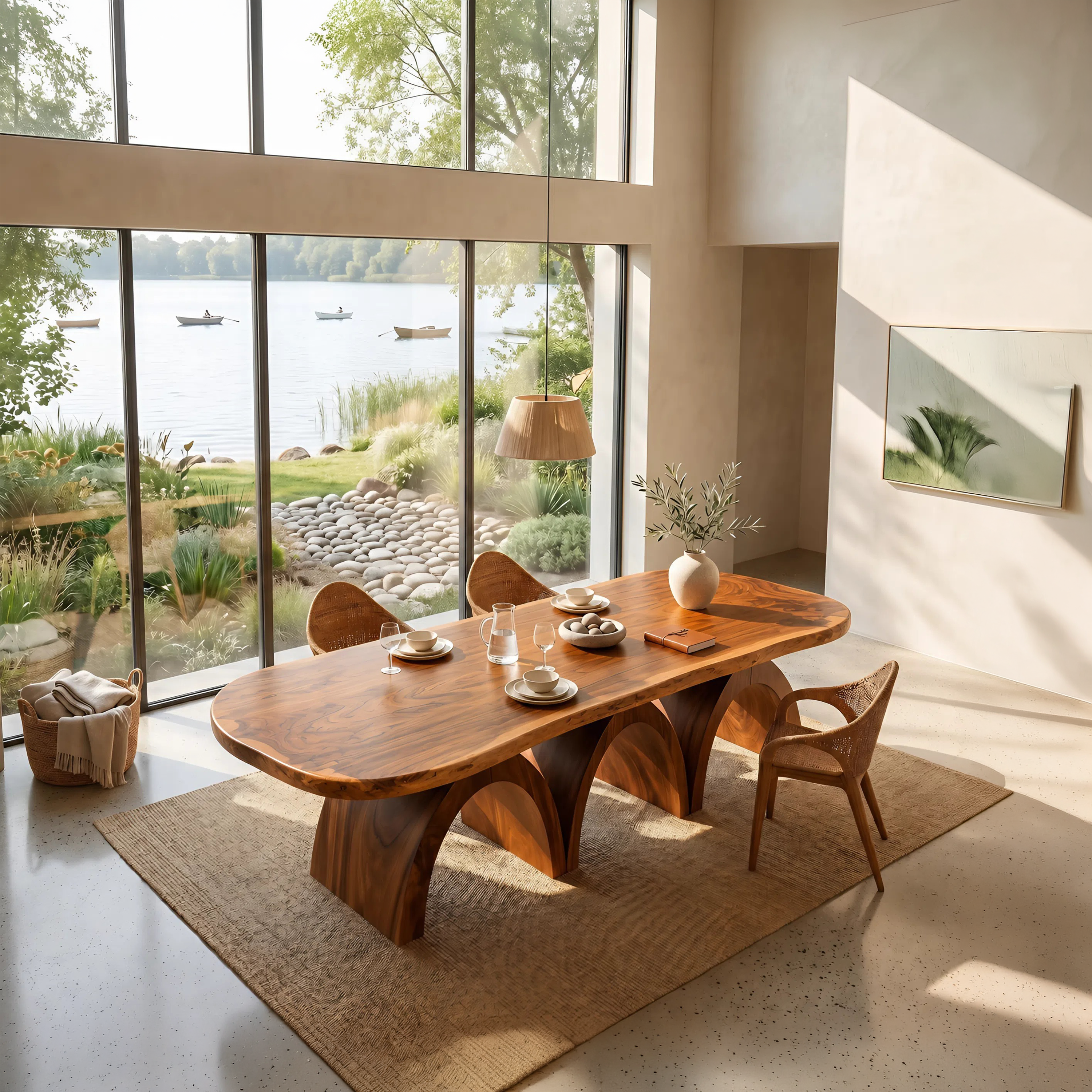 Scandinavian Live Edge Dining Table For Open Dining Area SILDTTNDN017
