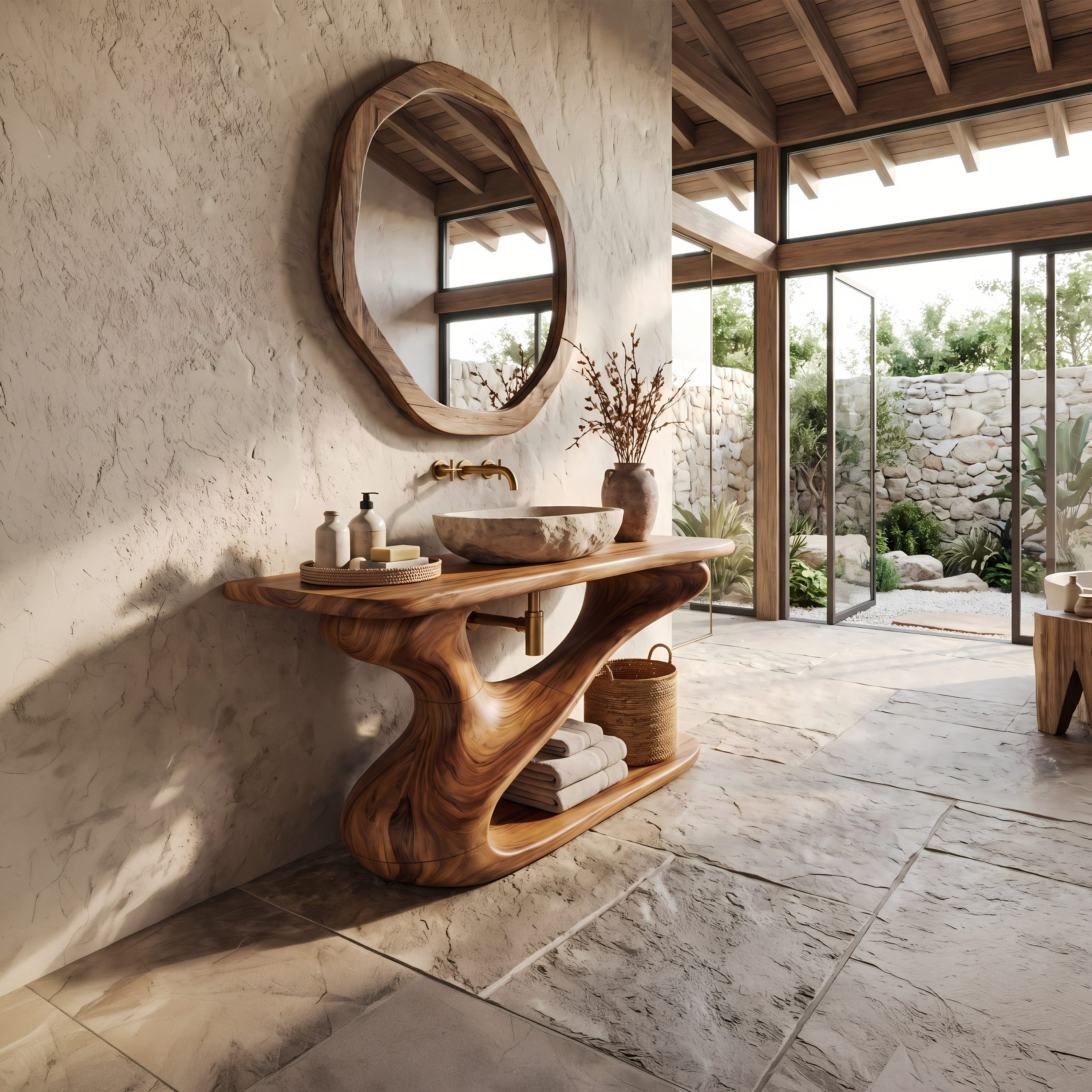 Rustic Live Edge Vanity For Natural Bathroom Design SILDTTNBRV005