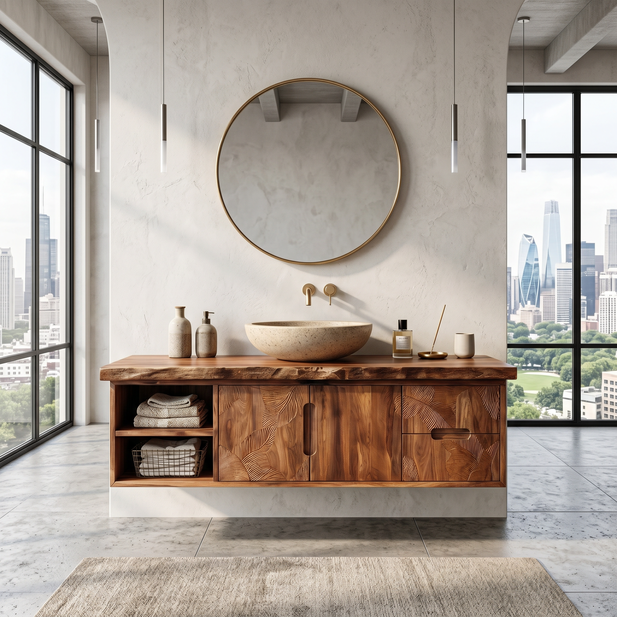 Modern Live Edge Bath Cabinet Garden Retreat SILDTTRBRV187
