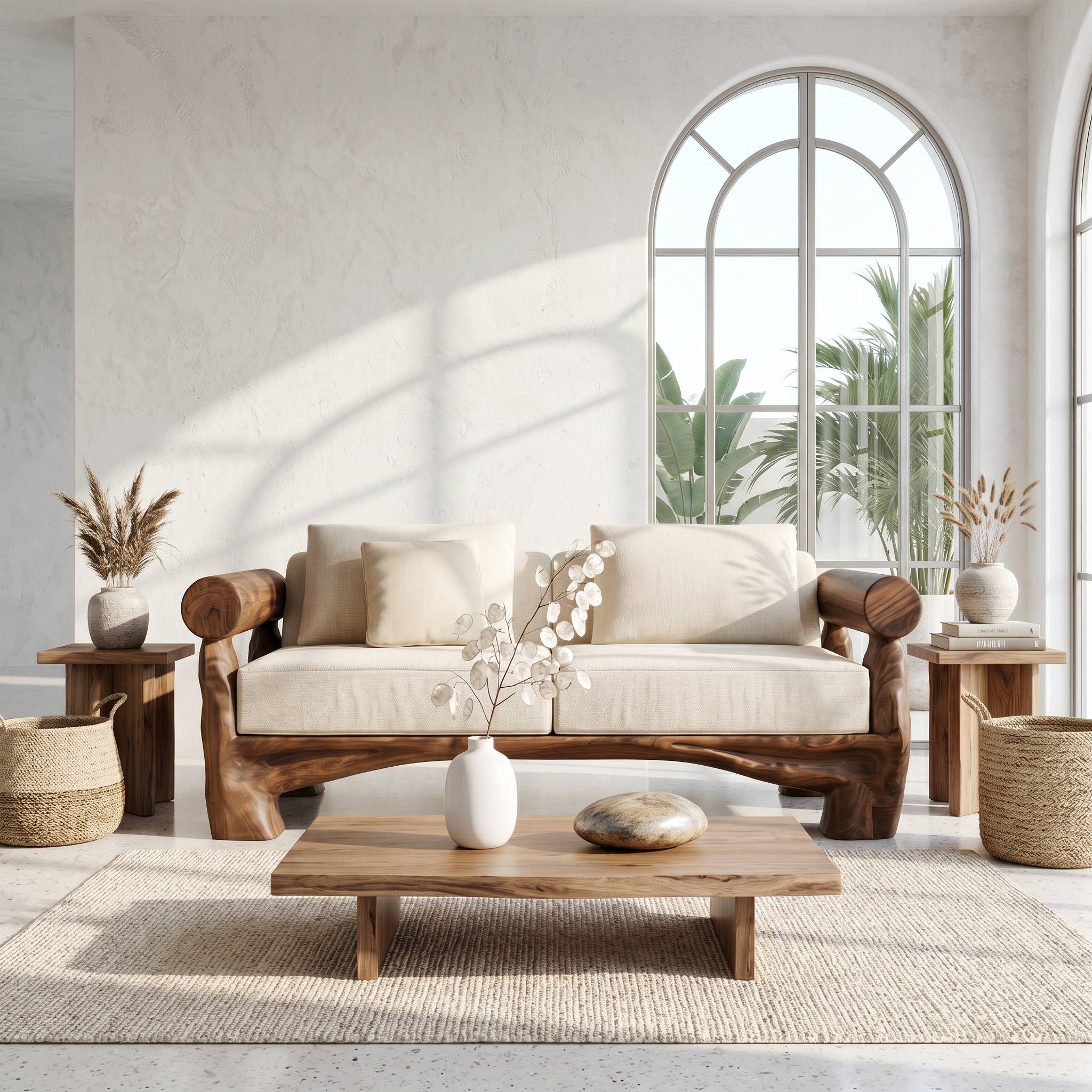 Sculptural Sofa Frame For Living Room SINLSASF050
