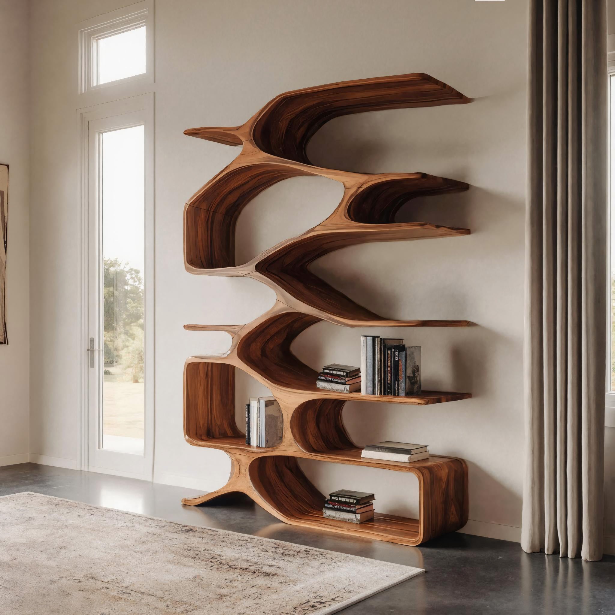 Organic Sculptural Bookshelf For Living Decor RTTHHNBS092