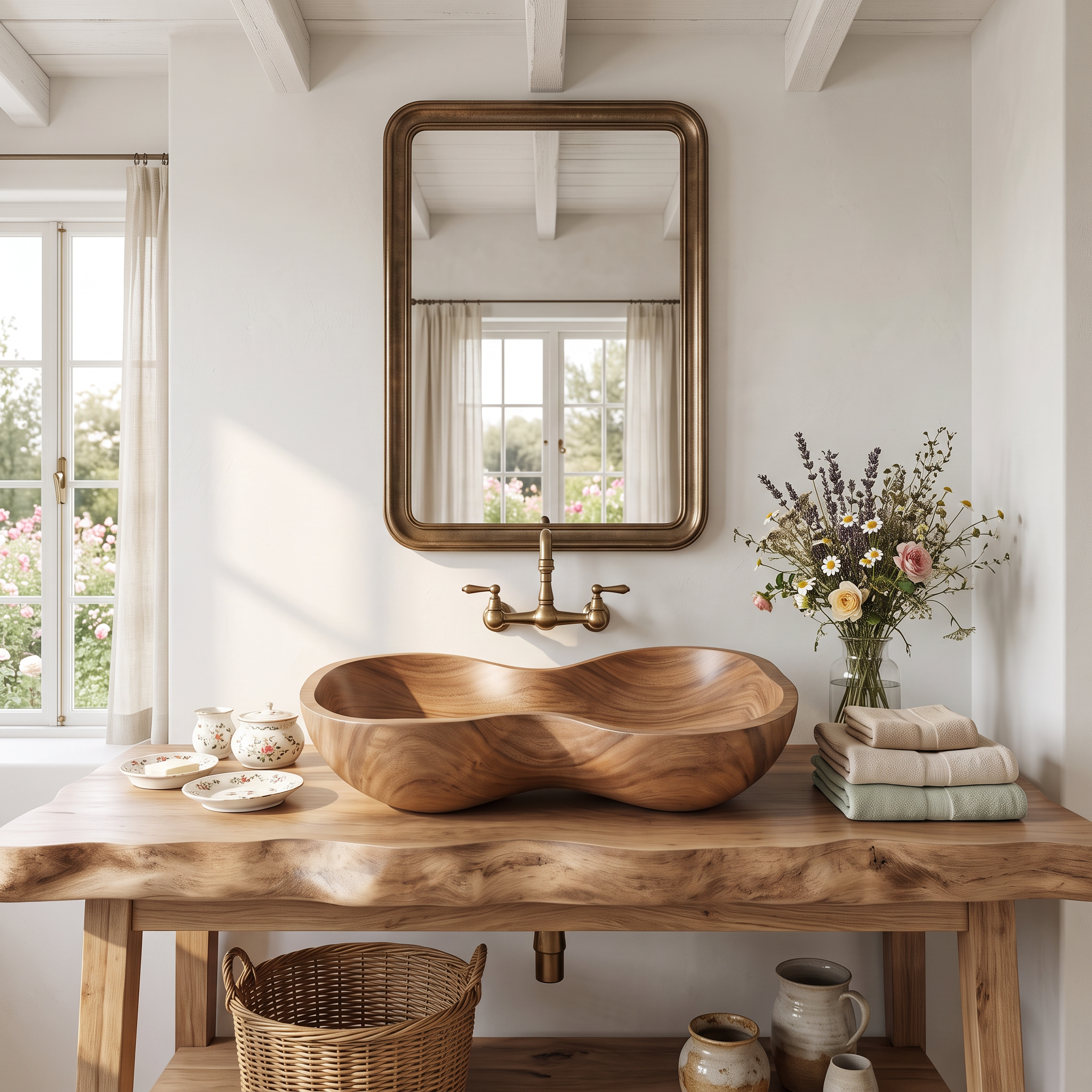 Rustic Wooden Vessel Sink For Eco Friendly Bathroom Look SILDTTRVS002