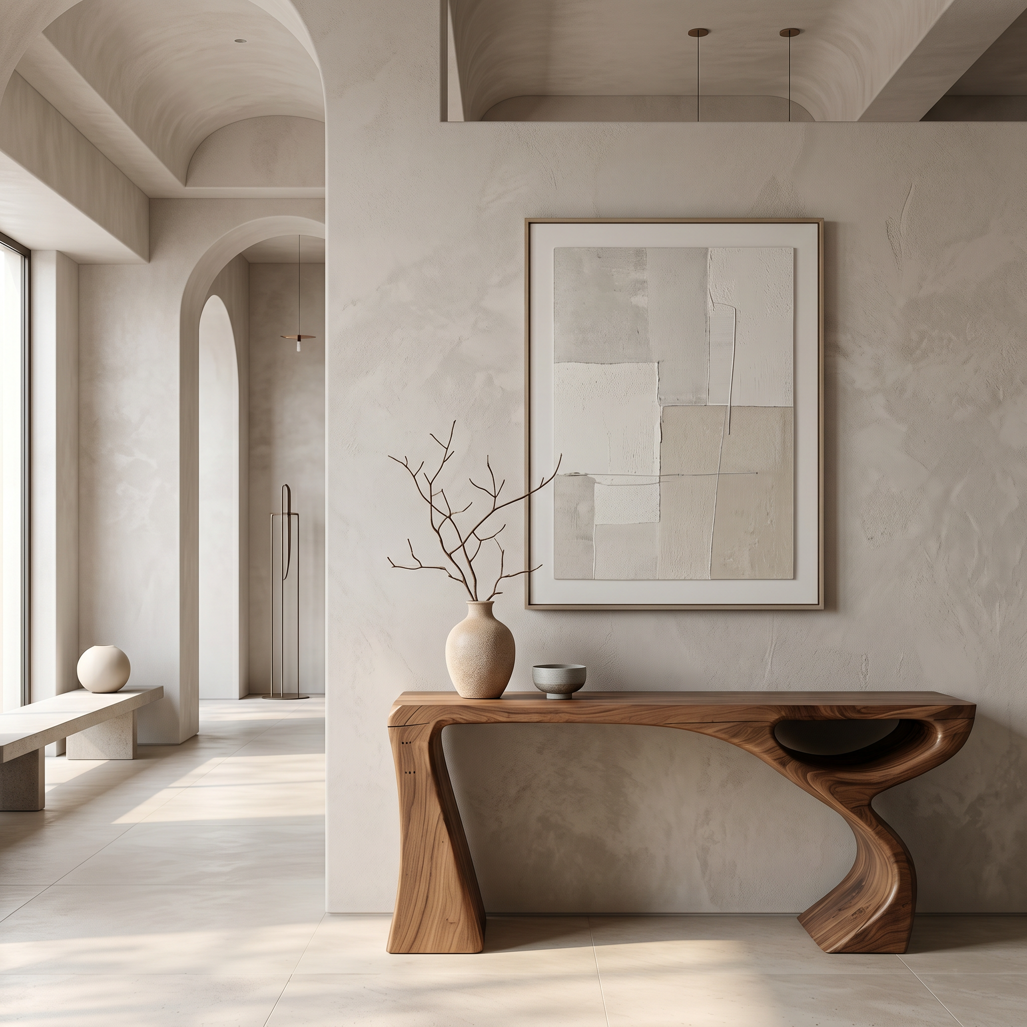 Contemporary Console Table With Fluid Open Structure For Entryway SINLSACS645