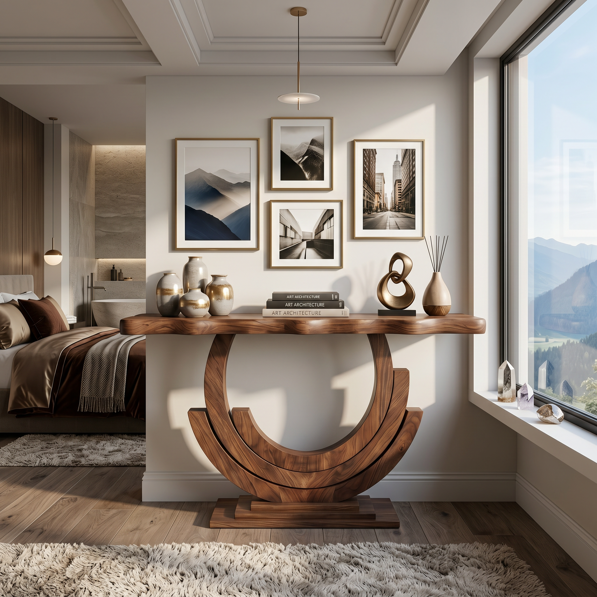 Luxury Infinity Console Table Designer Entryway SILDTTRCS109