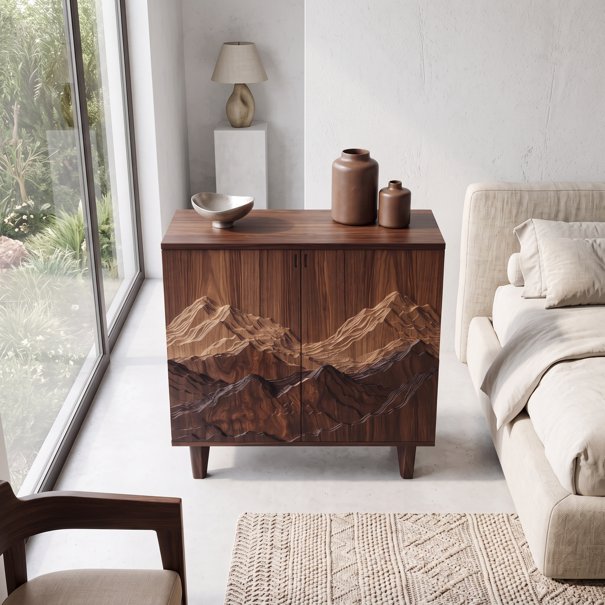 Organic Modern Side Storage Cabinet For Living Room SINLSASC356