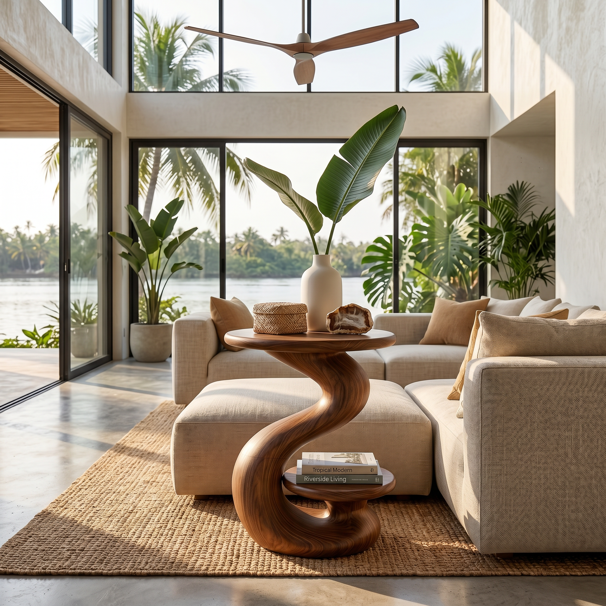 Organic Sculptural Side Table Luxury Garden Retreat SILDTTRSTA031