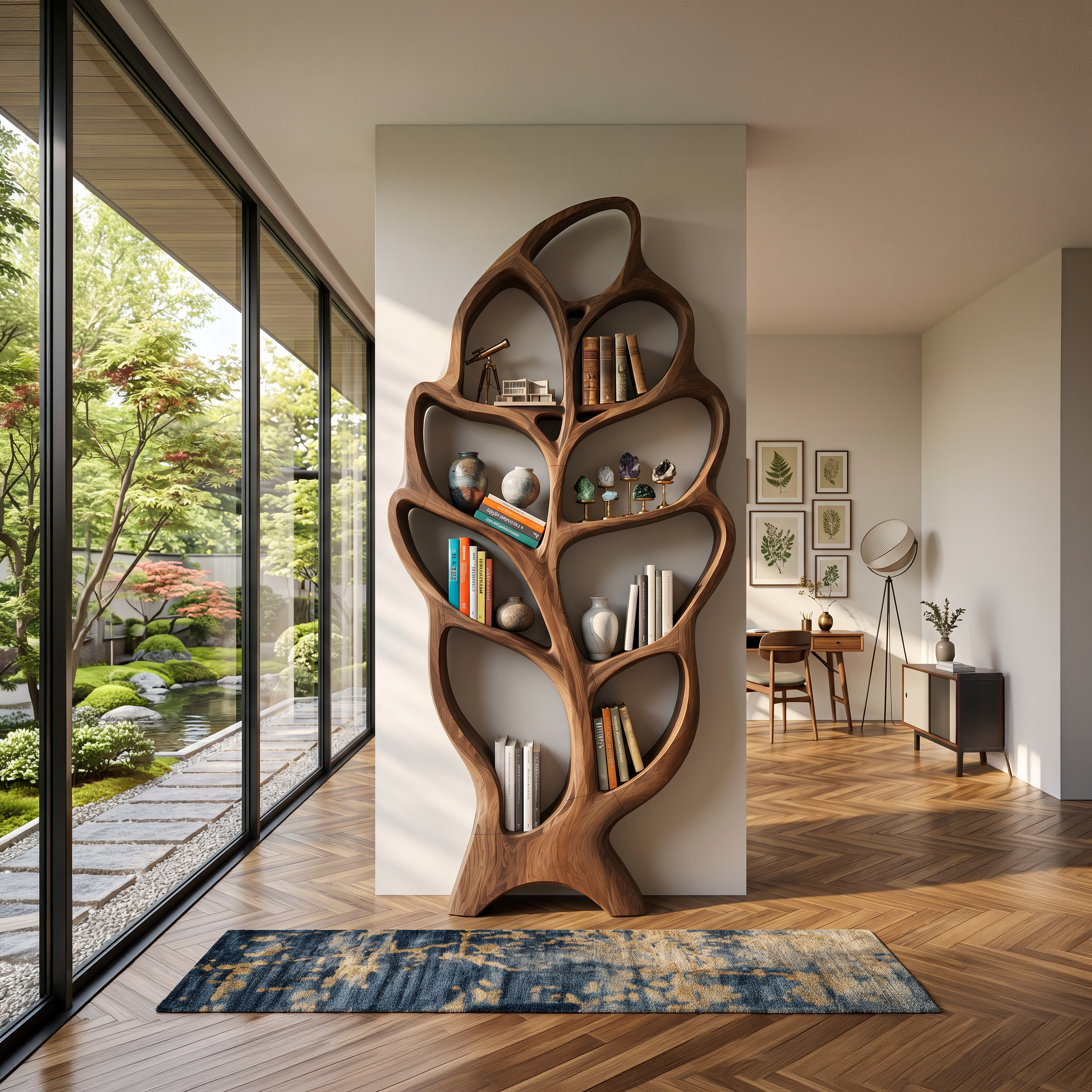 Modern Architectural Bookcase For Contemporary Living Room SILDTTNBS047