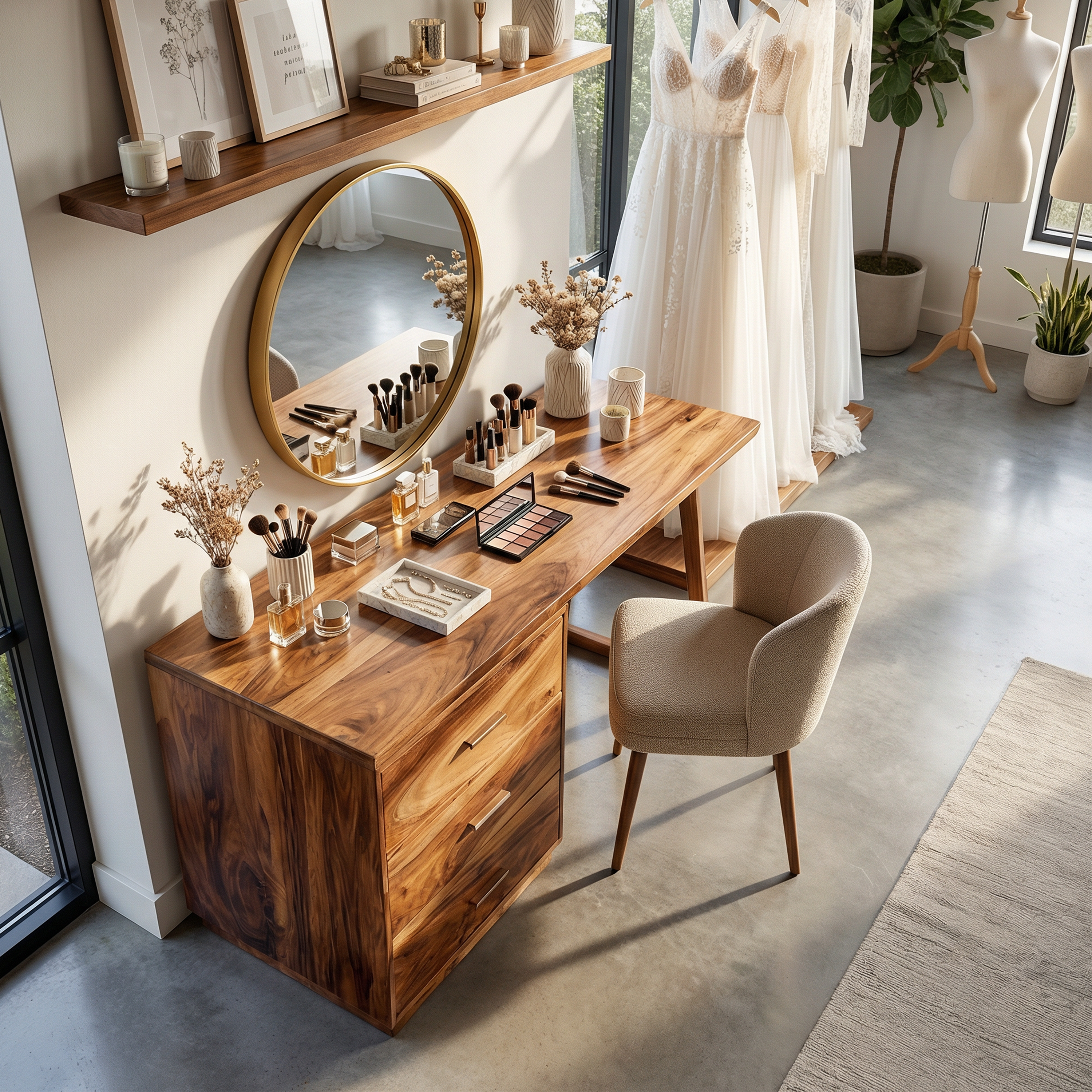 Modern Makeup Vanity Desk Studio Apartment Beauty Space Dressing Area SILDTTRMV014