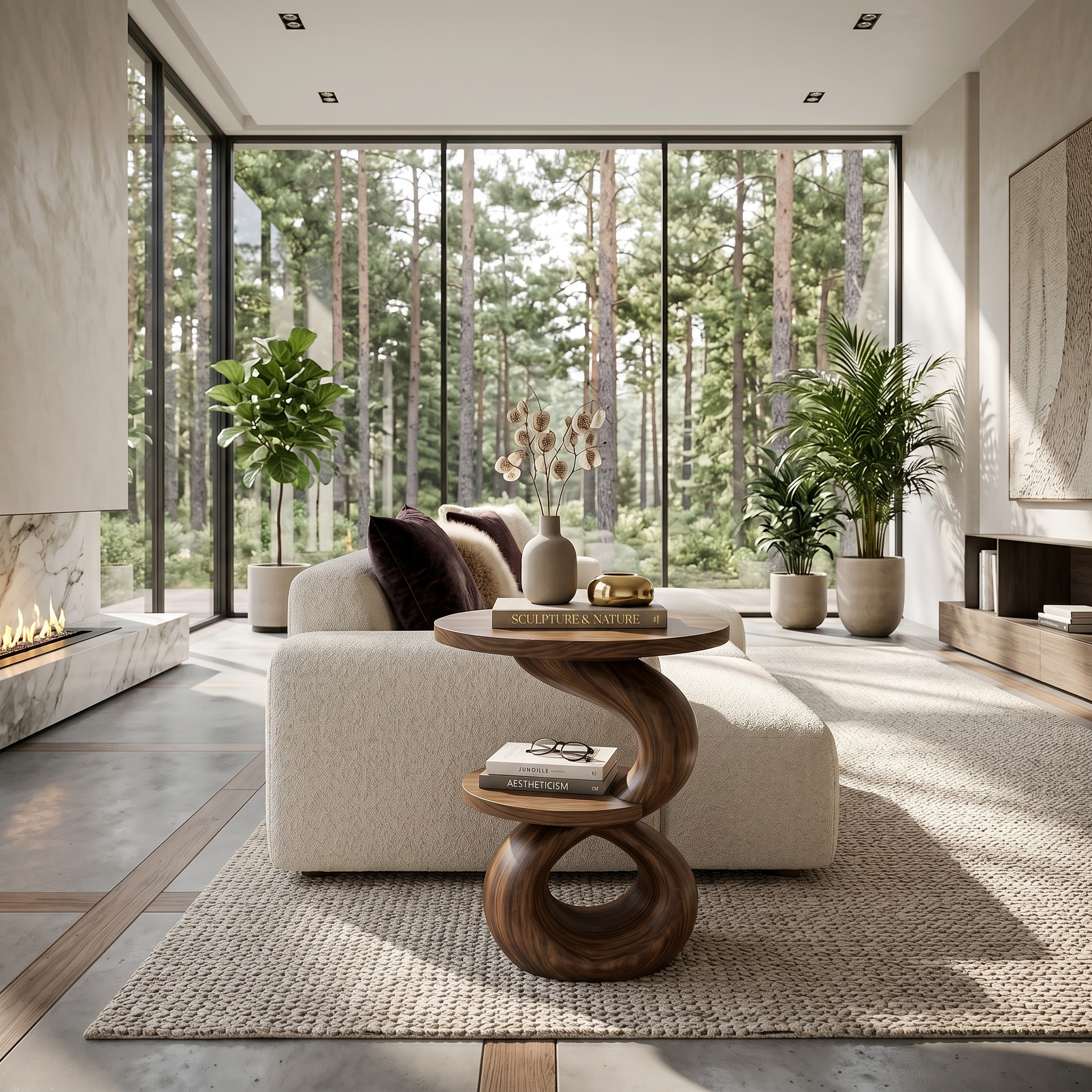 Modern Sculptural Side Table Outdoor Lounge SILDTTRSTA029