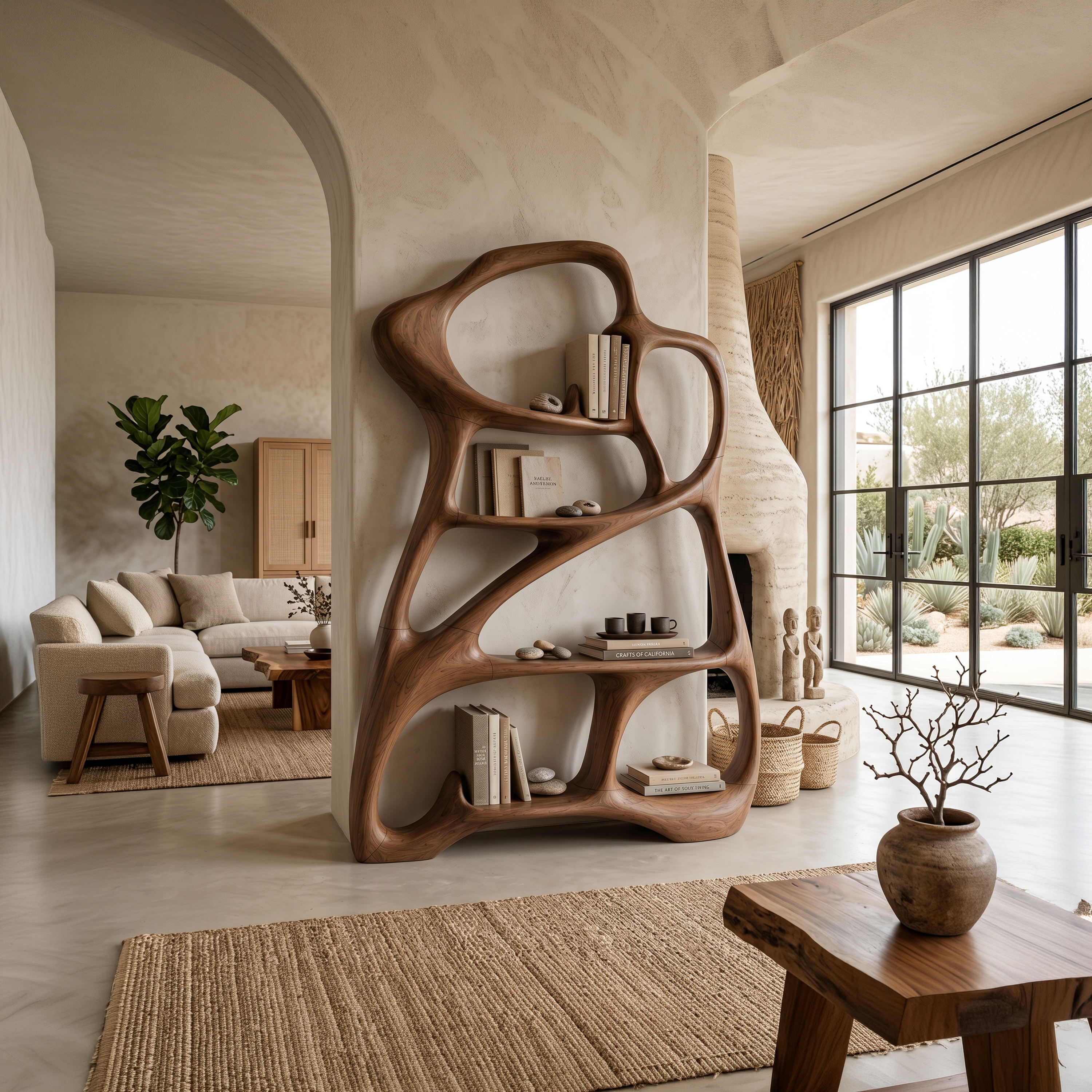 Organic Reading Corner Bookcase For Contemporary Interior SILDTTNBS061