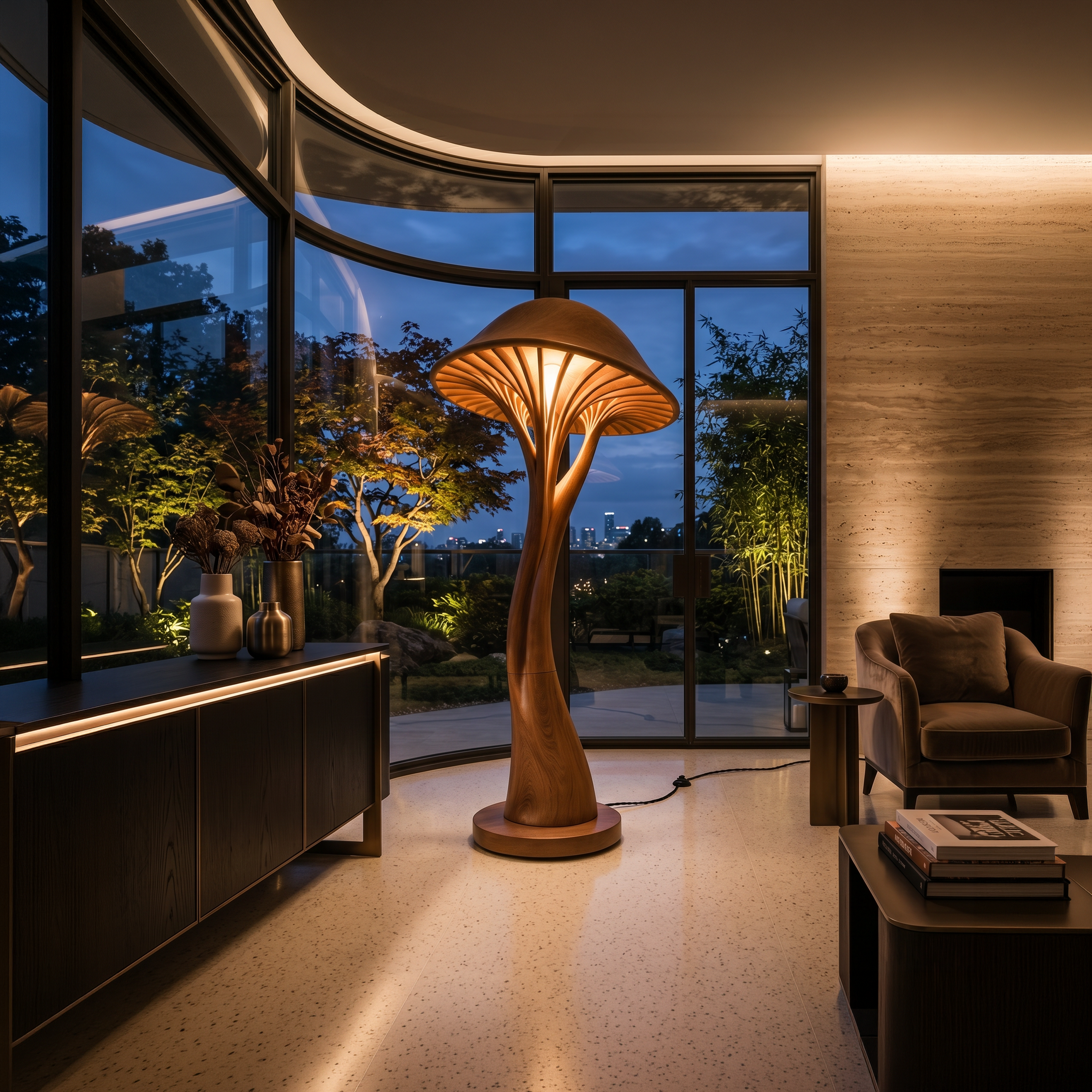 Contemporary Bloom Mushroom Floor Lamp For Living Room SILDTTNLAM012