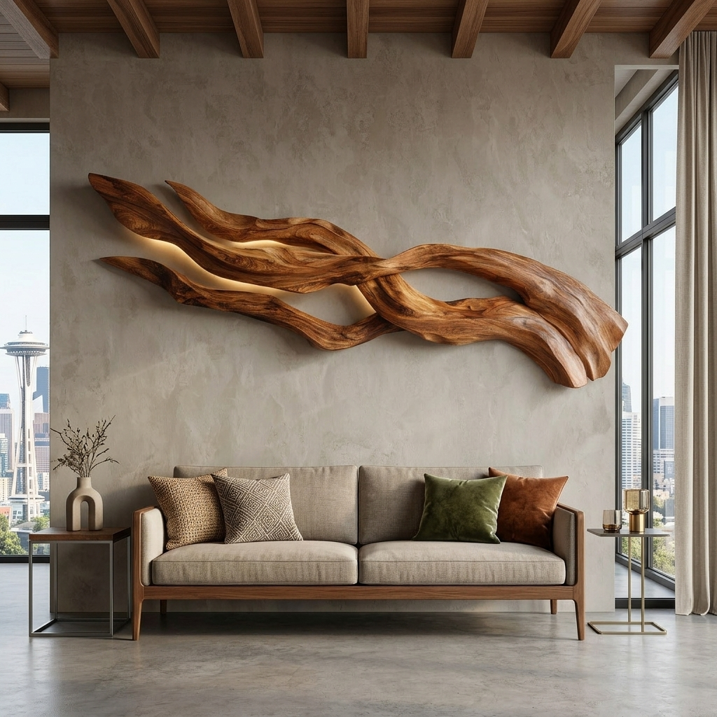 Contemporary Sculptural Wood Wall Art For Home Style RTTHHNWA182