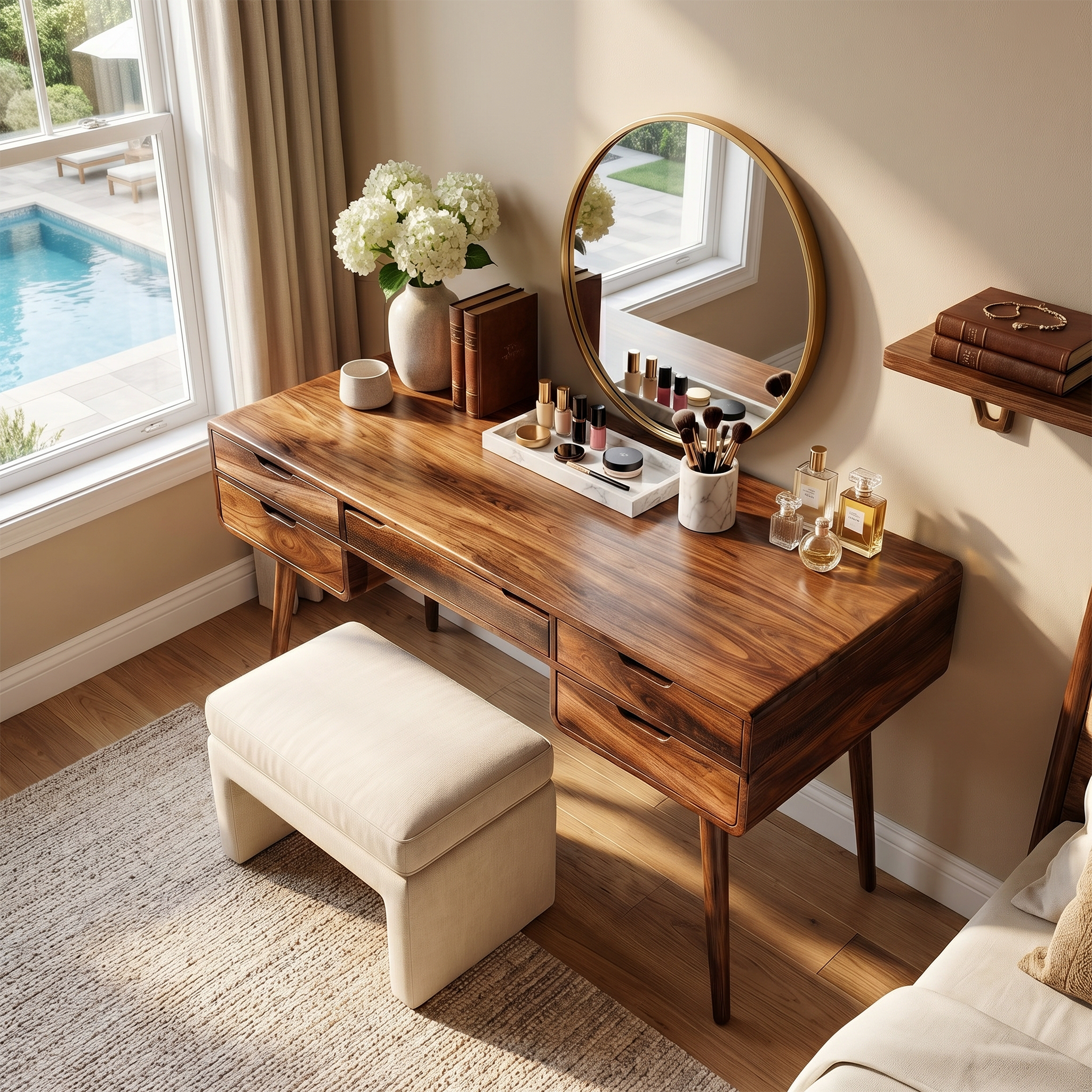 Classic Makeup Vanity Desk Dressing Room Beauty Area Personal Space SILDTTRMV024