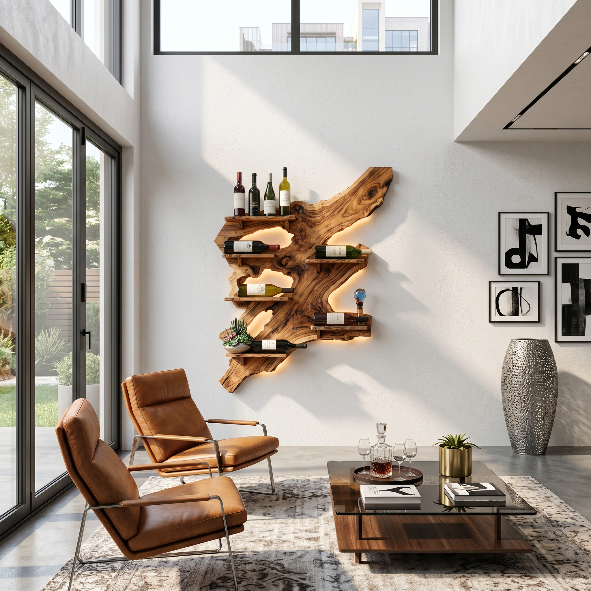 Rustic Wine Rack For Furniture Home Bar Wall Design SILDTTRWH022