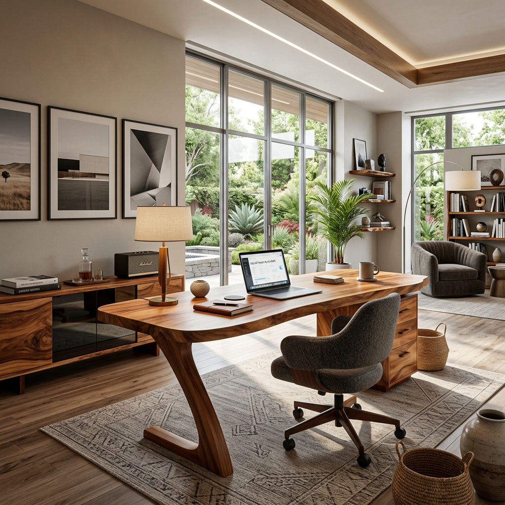 Modern Wooden Desk With Storage Drawers For Home Office RTTHTTDE070