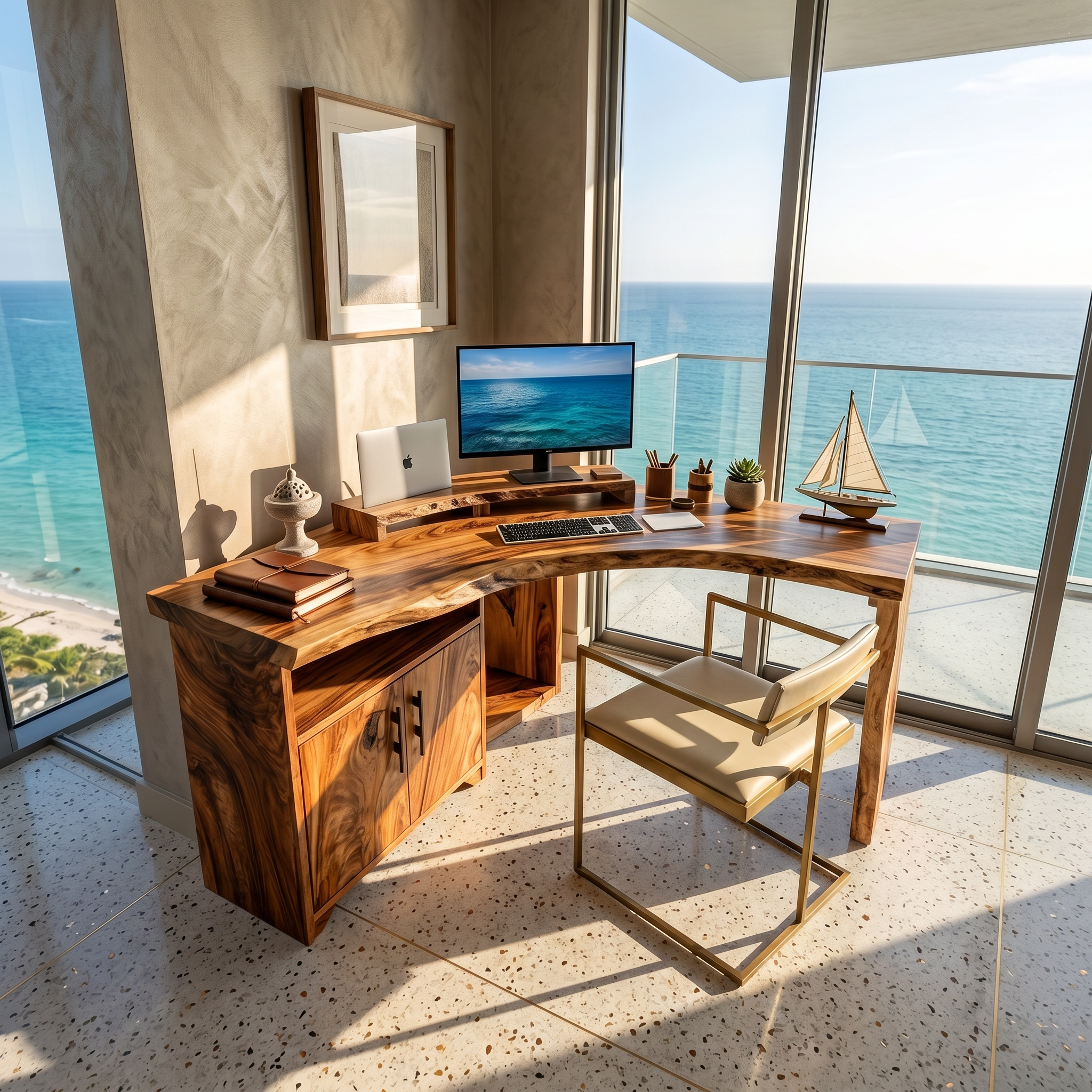 Modern Corner Desk With Cabinet Storage For Creative Home Office SILDTTRDE010
