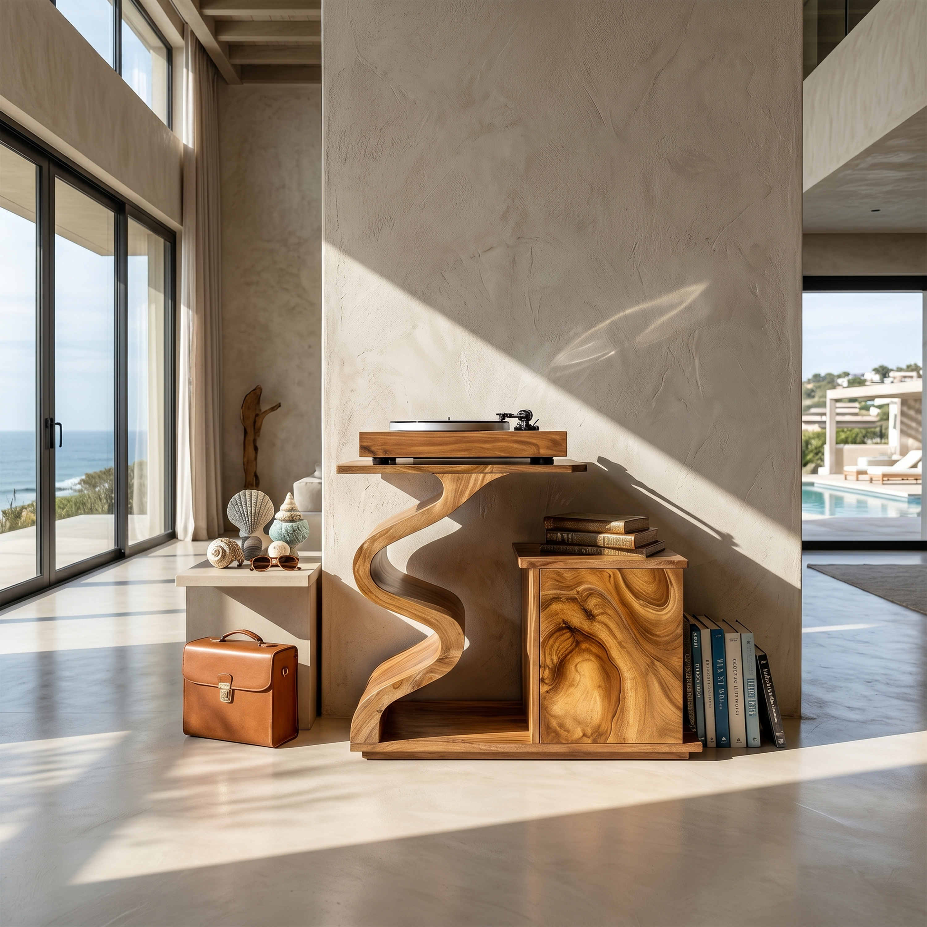 Modern Sculptural Turntable Stand Audio Lounge SILDTTRRPT041