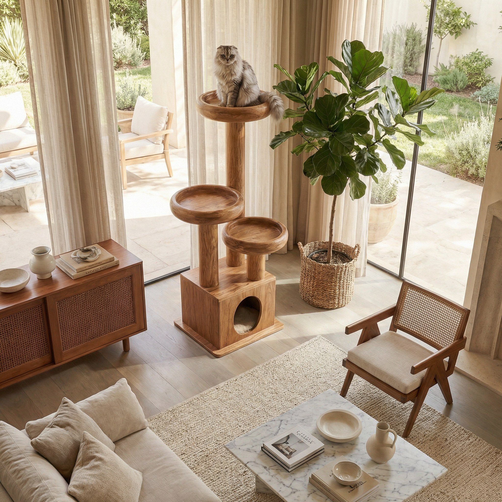Modern Decorative Cat Tower For Living Room And Pet Lounge SINLSATT124