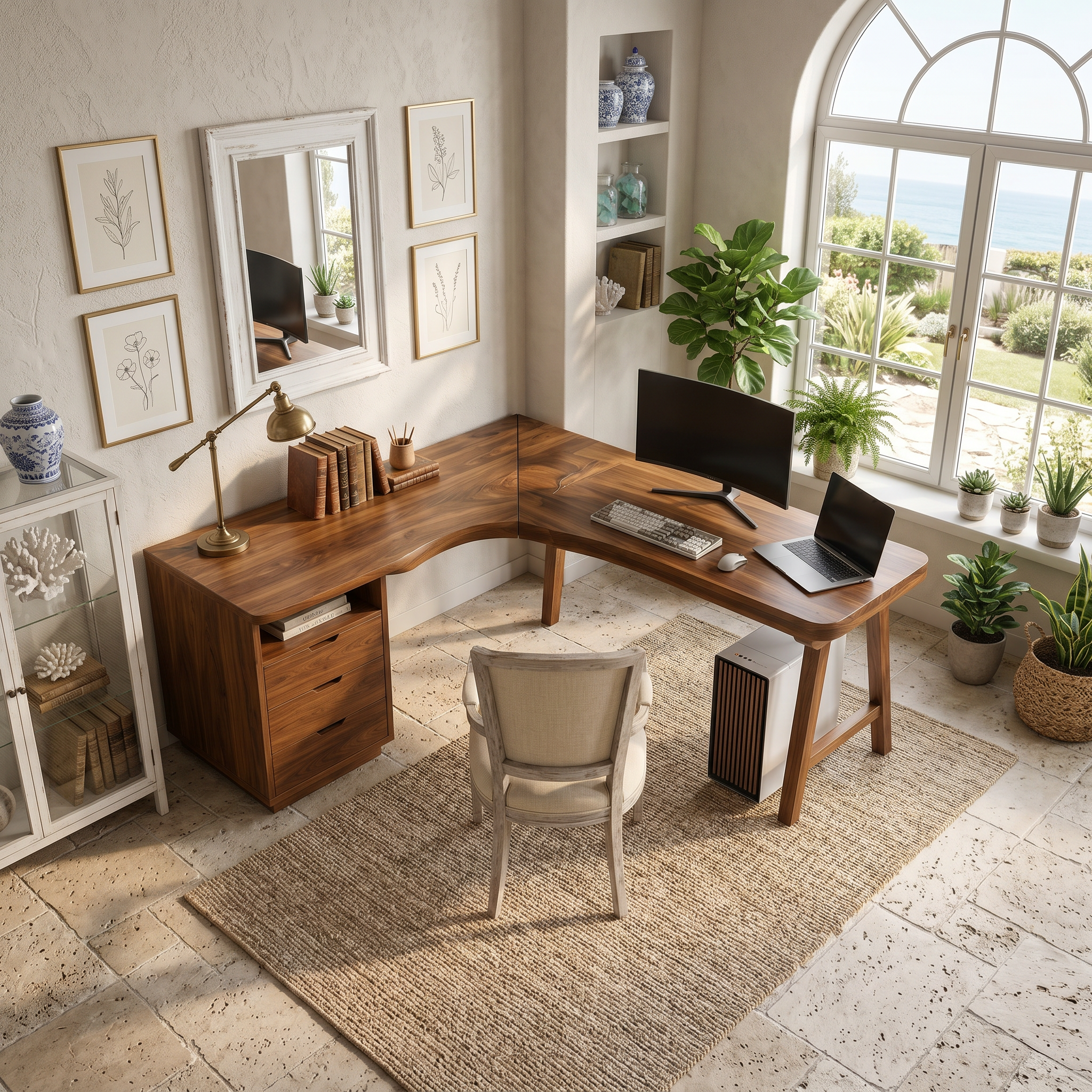 Organic Executive Desk Bedroom Workspace SILDTTRDE038