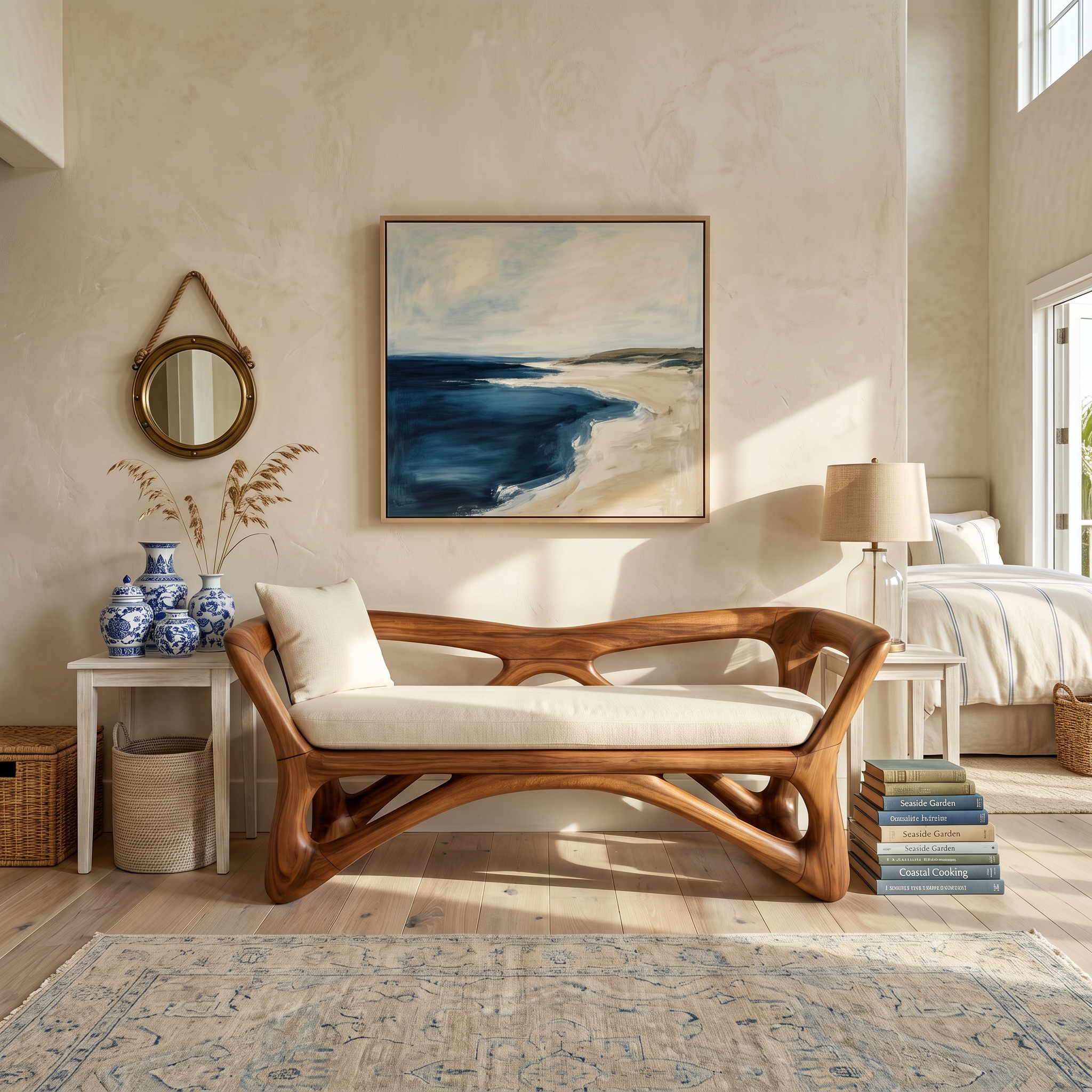 Japandi Accent Bench Wellness Retreat SILDTTRBEN071