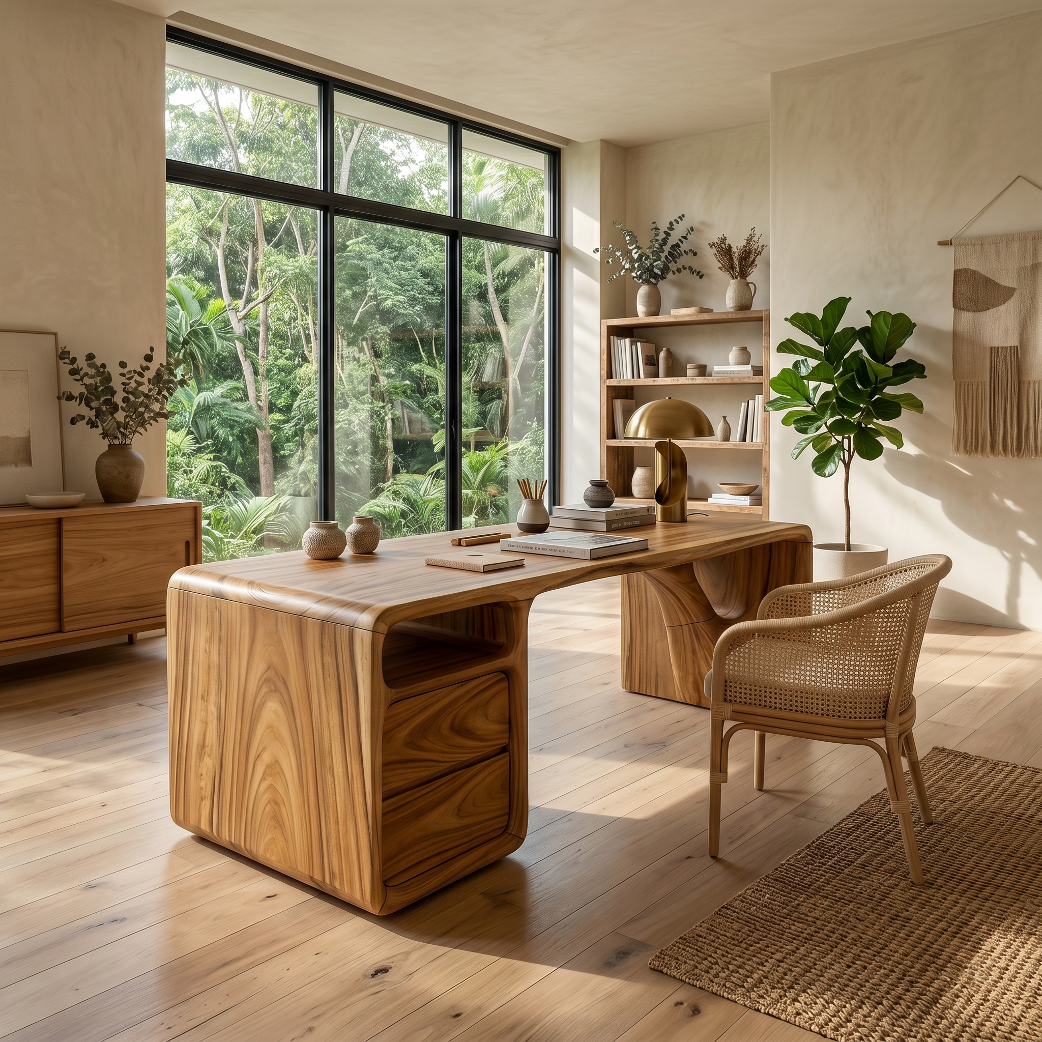 Modern Office Desk With Sculptural Base For Open Living Workspace SILDTTRDE002